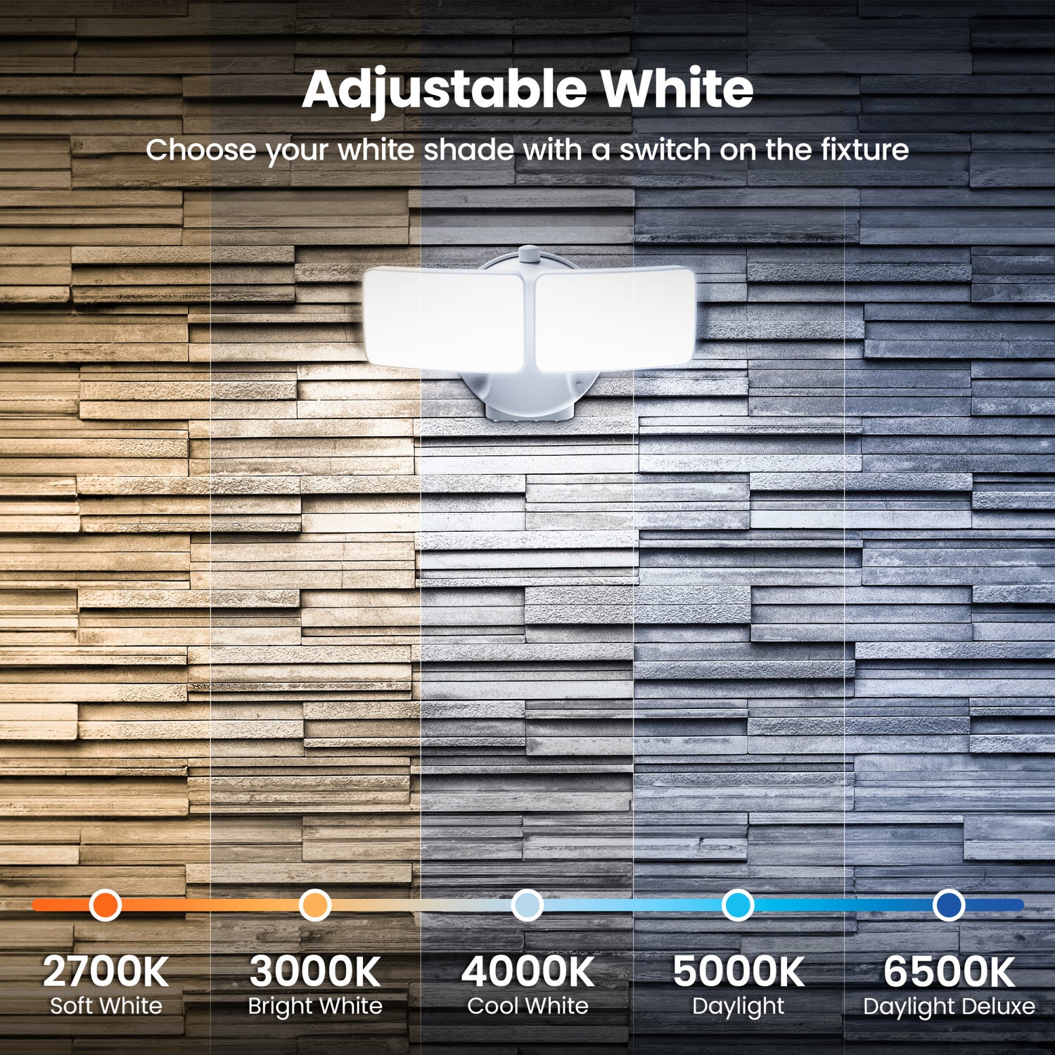 9 in. Dual Head Motion Security Flood Light, White