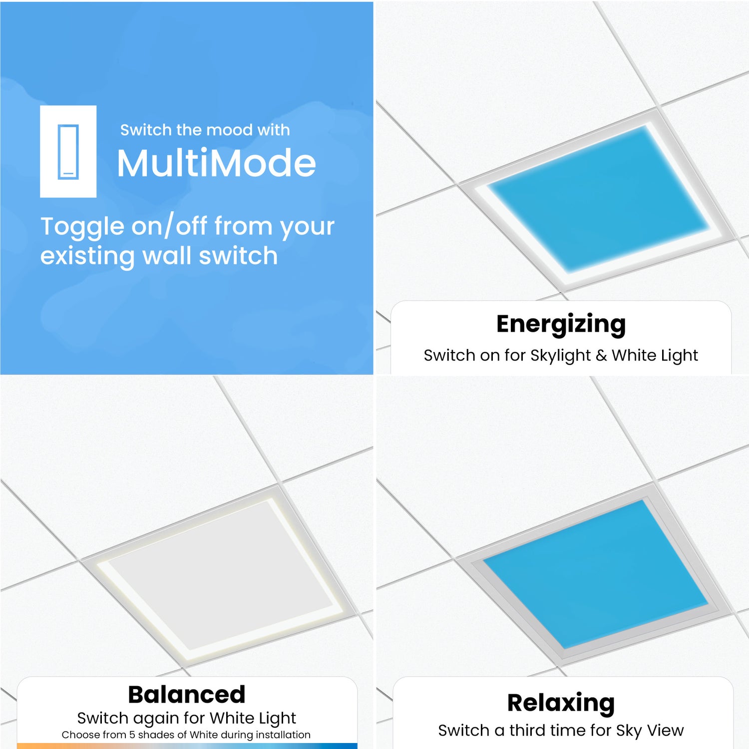 Vista 2 ft. x 2 ft. Troffer LED Skylight Drop Ceiling Light Fixture