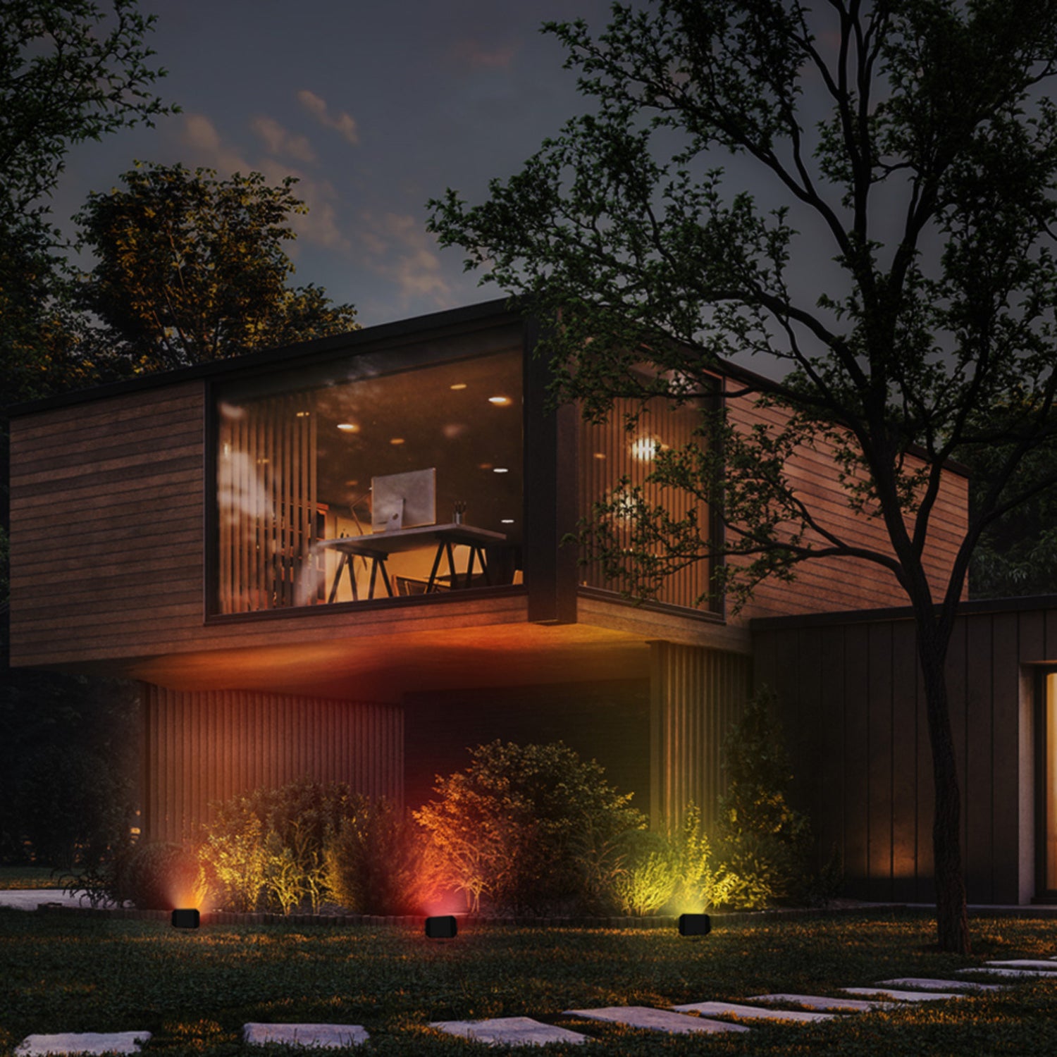 4-Pack Color Changing Smart Flood Lights with Remote