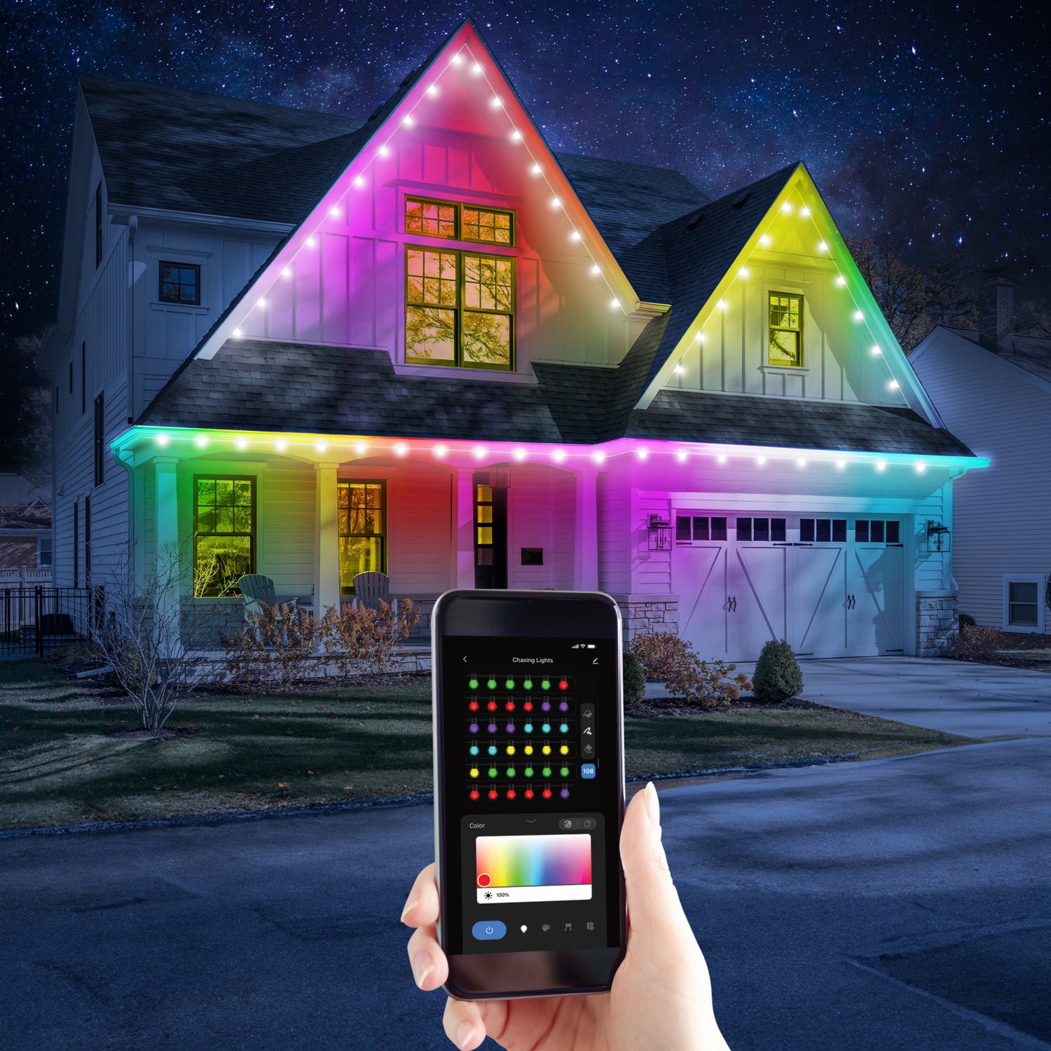 50 ft. Smart Chasing Permanent Lights