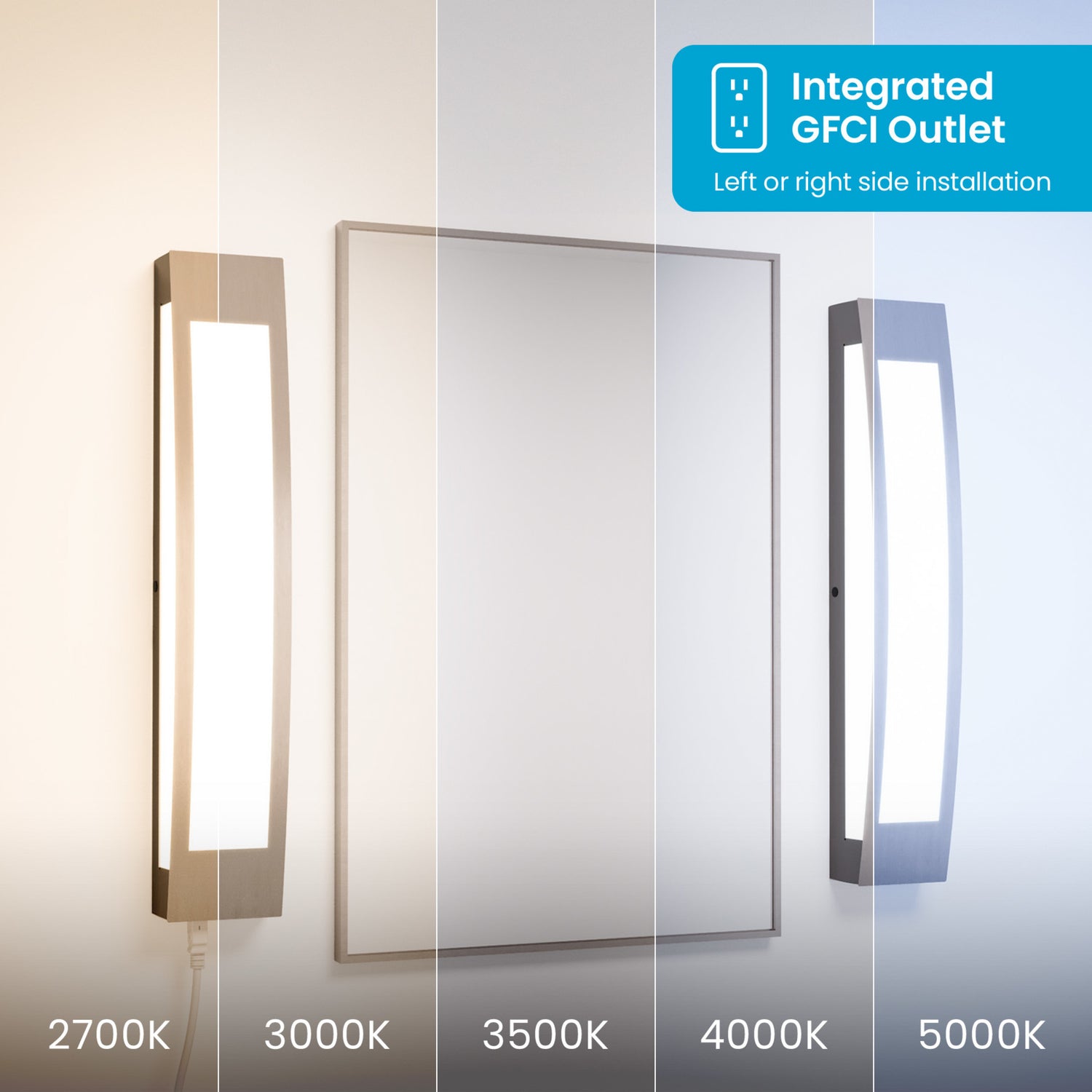 26 in. Vanity with Outlet, Nickel