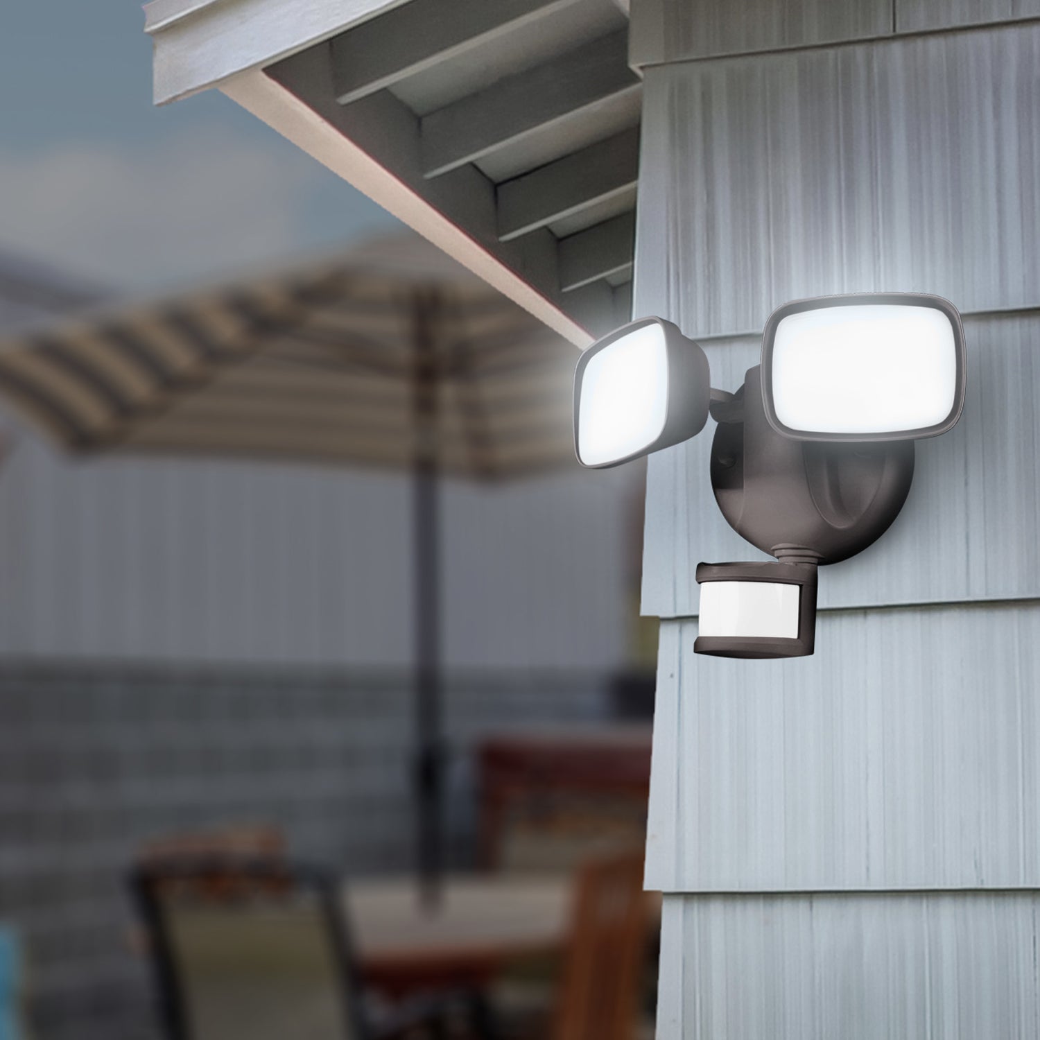 9 in. Tunable White Alexa Google Smart Bronze Flood Light