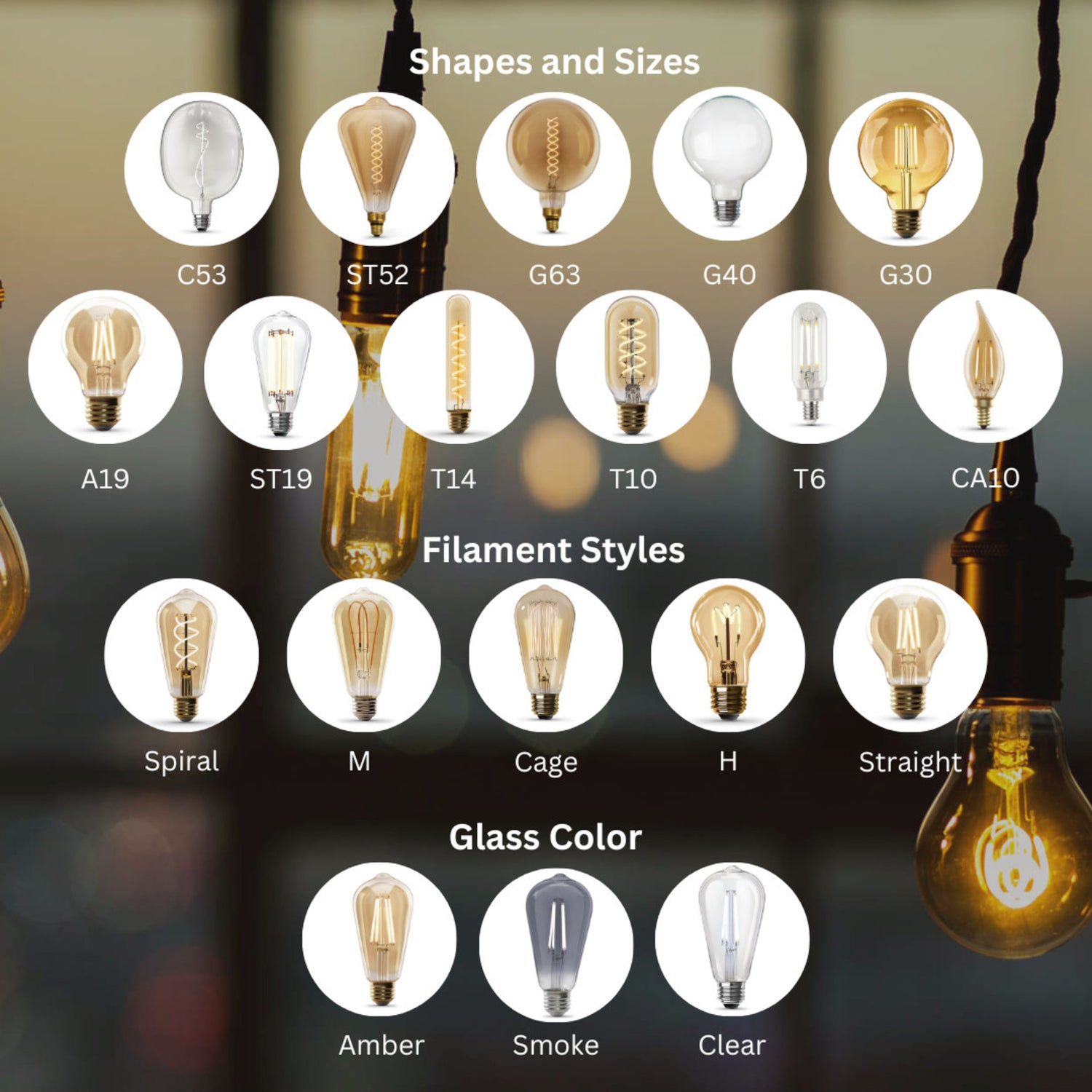 3.8W (40W Equivalent) ST19 E26 Dimmable Exposed Thin Filament Amber Glass Vintage Edison LED Light Bulb, Warm Light (2-Pack)