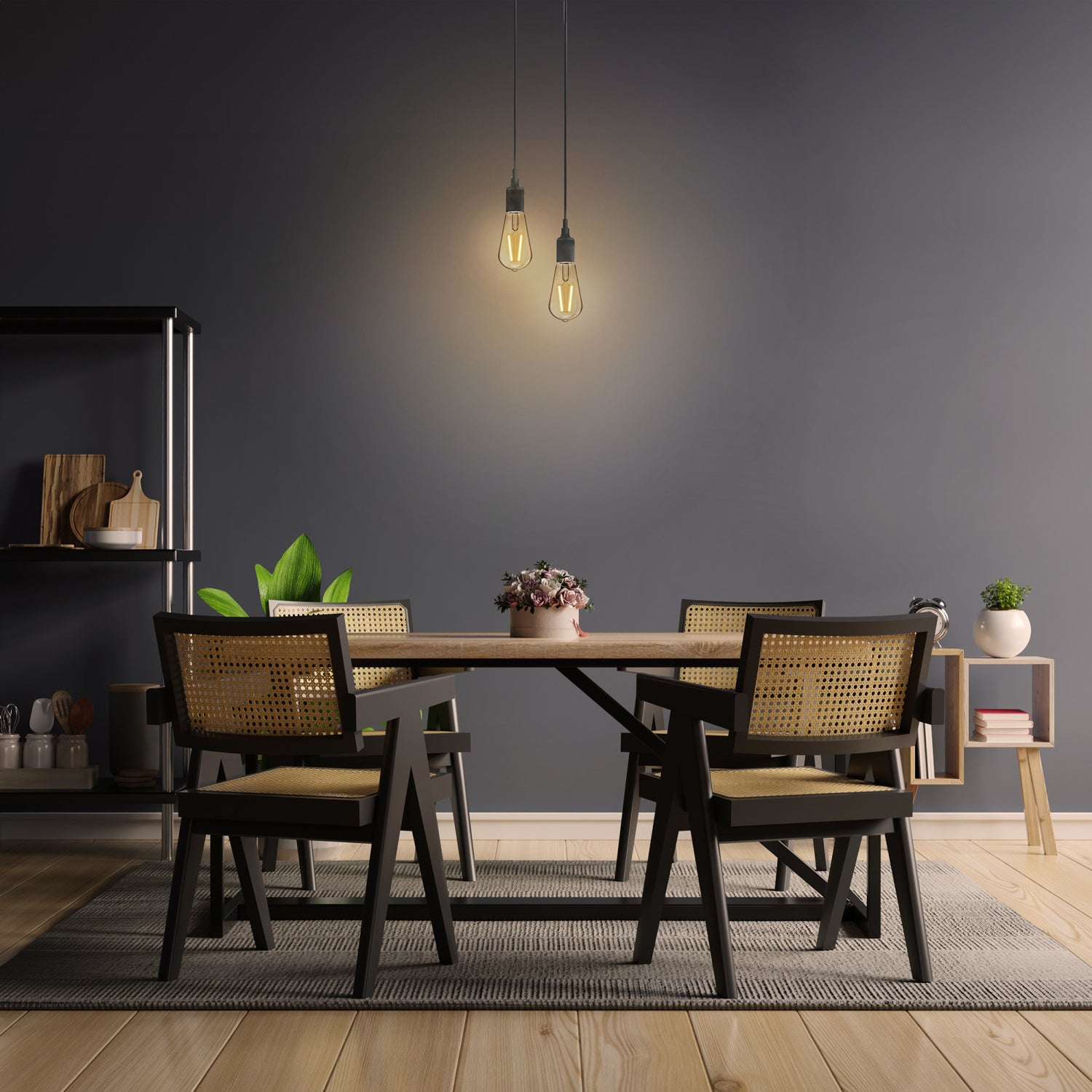 8.8W (60W Replacement) ST19 E26 Dimmable Straight Filament Clear Glass Vintage Edison Enhance LED Light Bulb, Soft White (4-Pack)