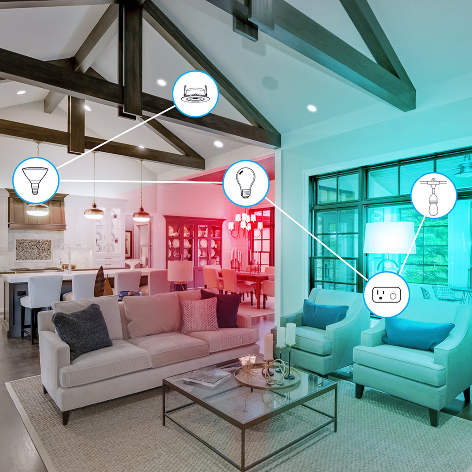 6.5W (60W Replacement) G30 E26 Dimmable Color Changing Spiral Filament Vintage Decorative Smart Wi-Fi LED Light Bulb