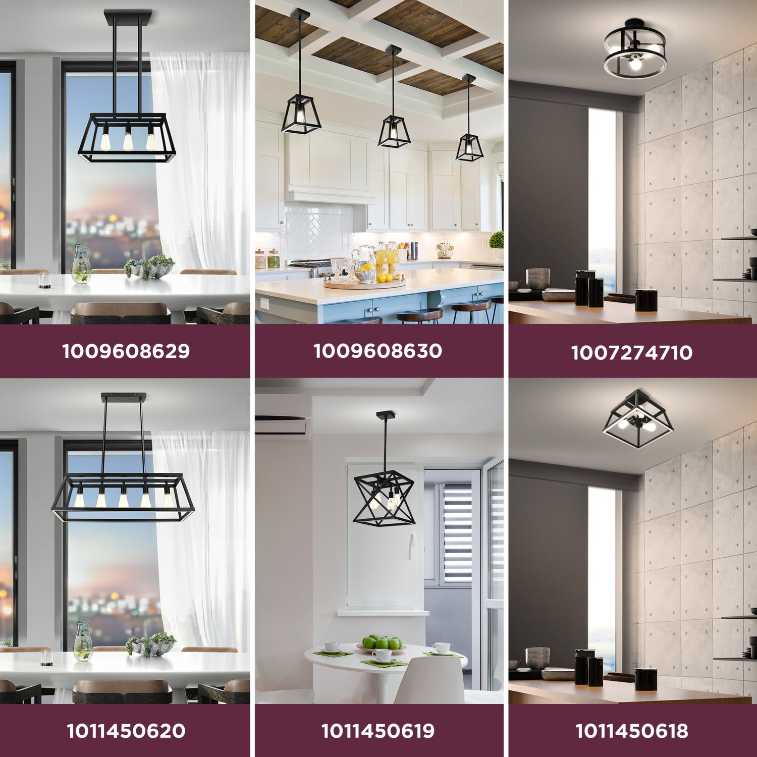 Katalyst Collection LED Semi Flush Decorative Ceiling Light Fixture Matte Black