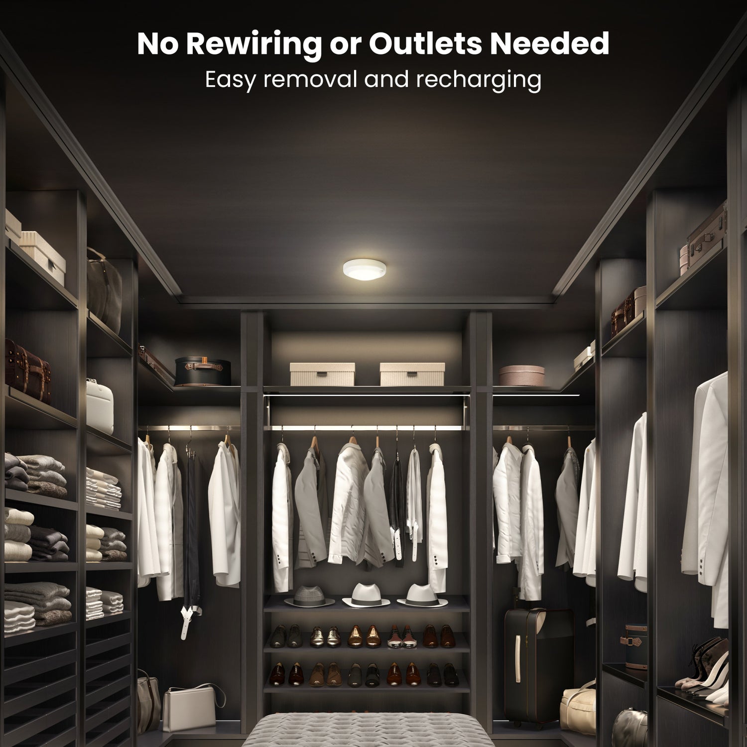 7.5 in. Round Rechargeable Battery Remote Controlled Ceiling Fixture