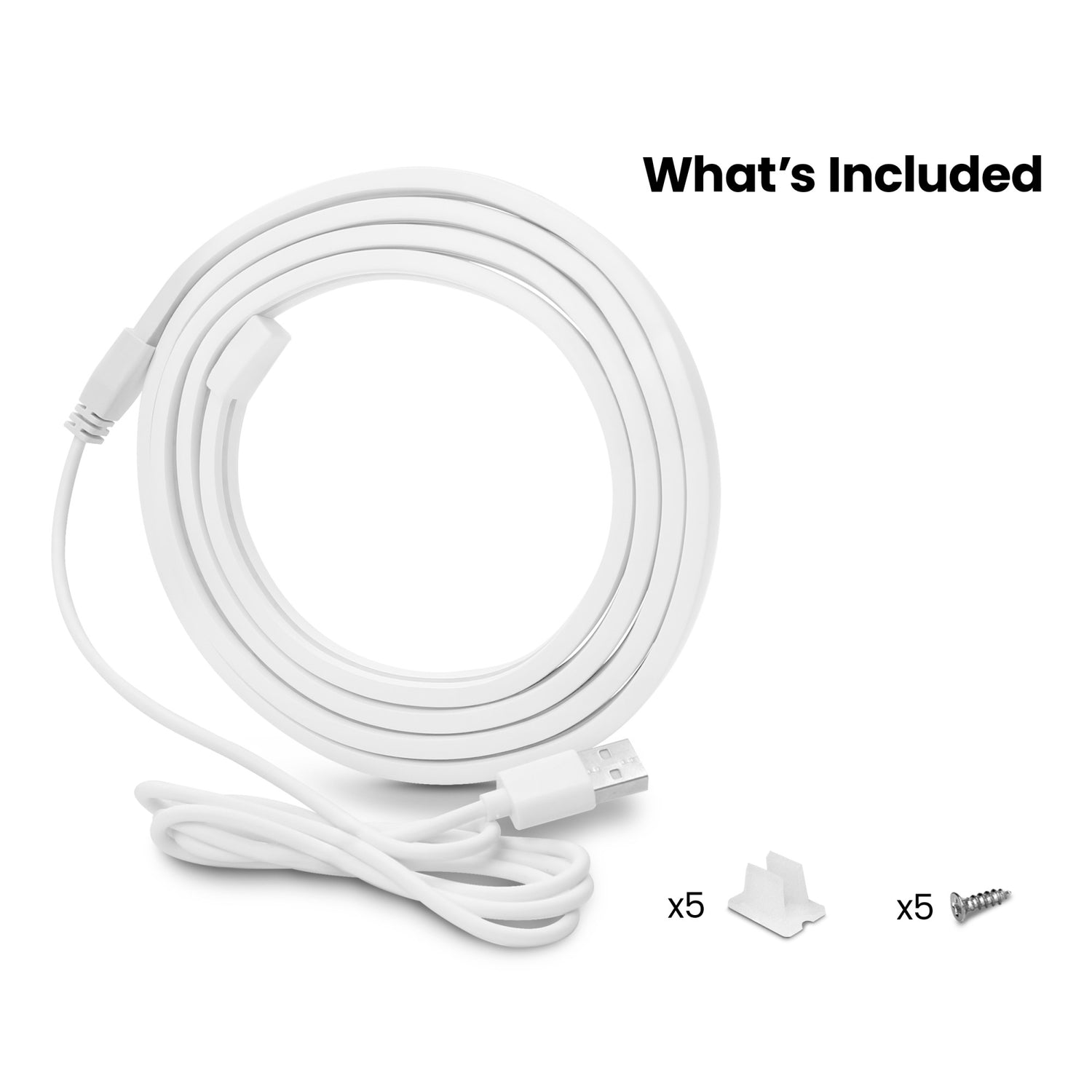 5 ft. Indoor USB-Powered White Neon Flex Light