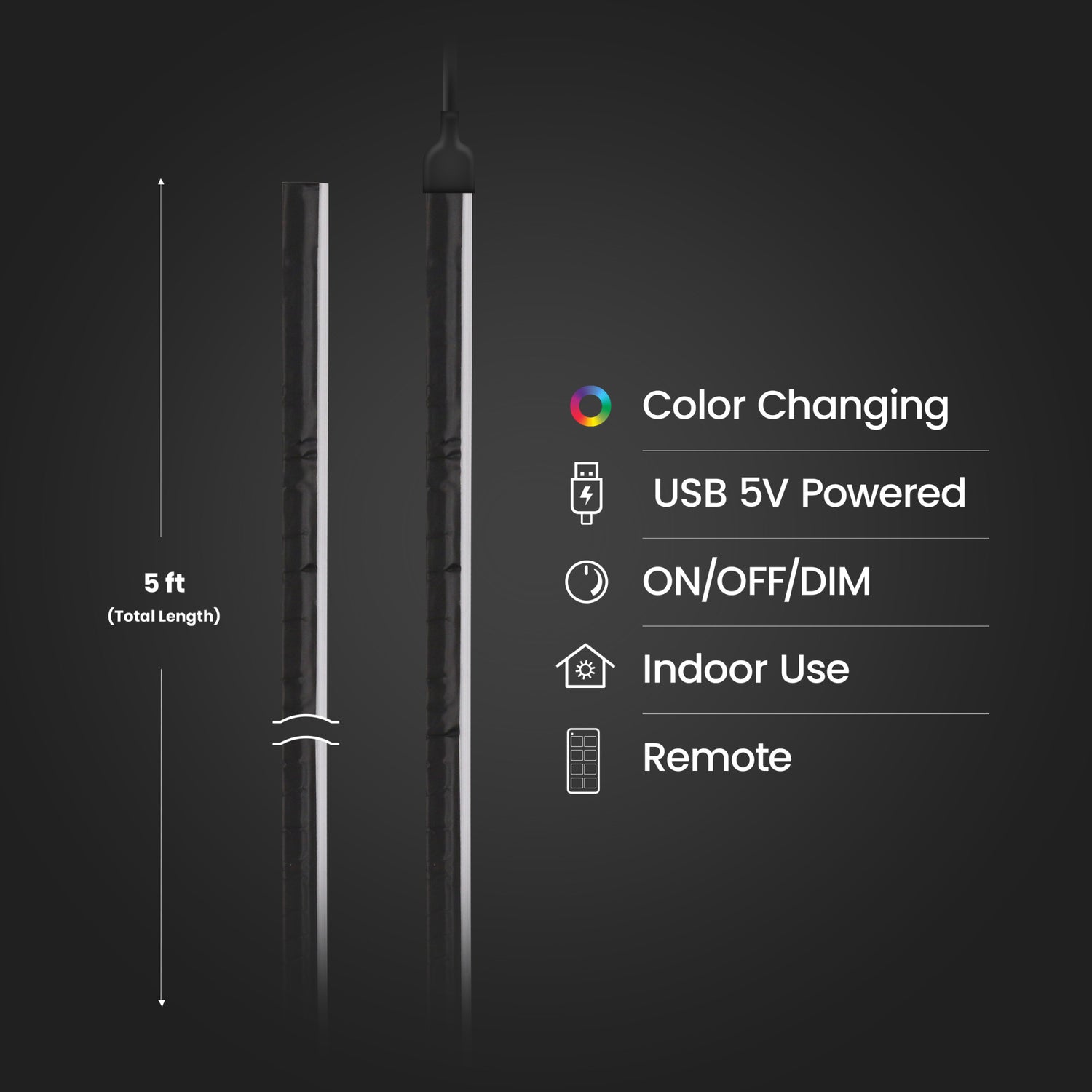5 ft. Super Thin Dynamic Color Accent Light with Remote