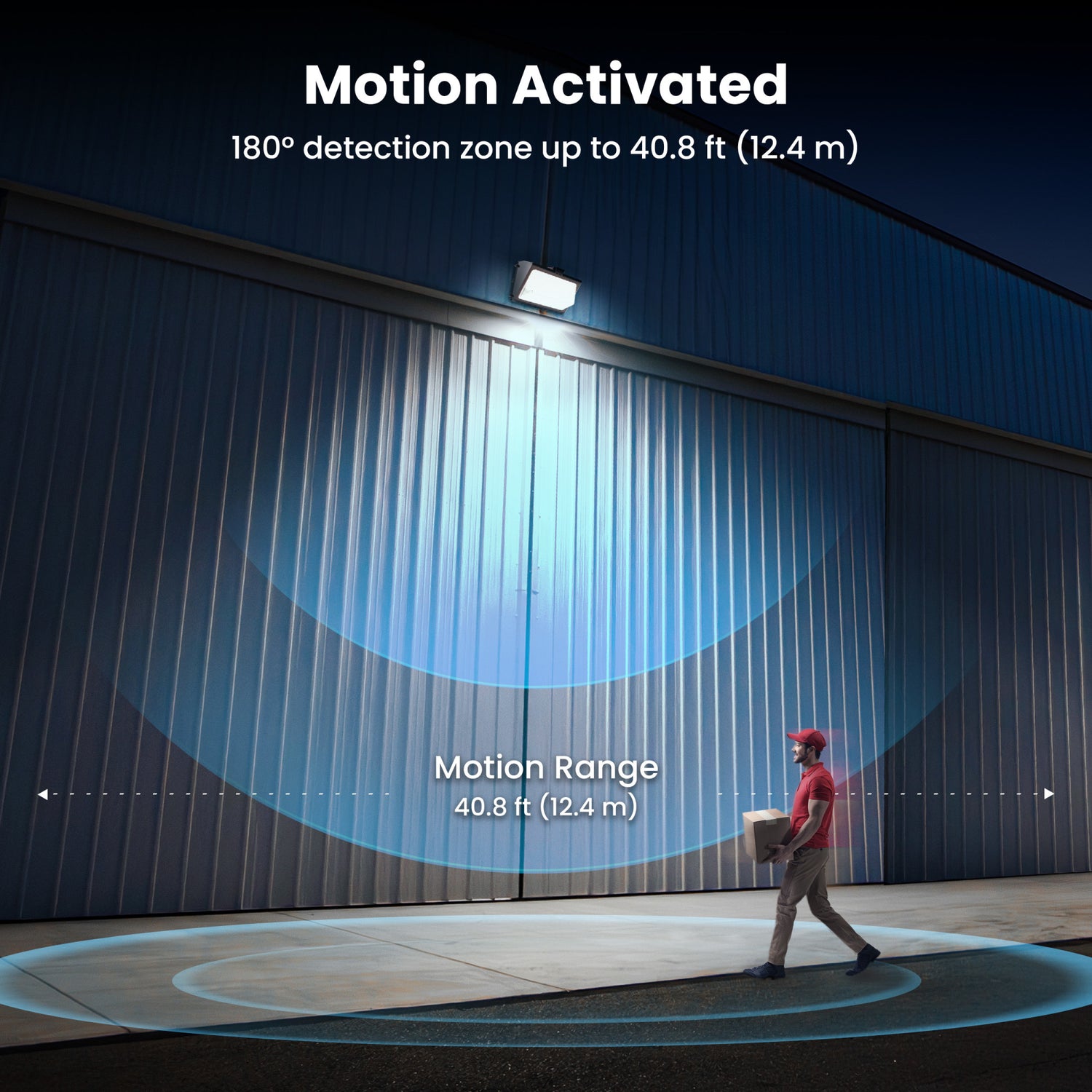 12000/8000/4000 Lumen Adjustable White Commercial Motion Wall Pack Light