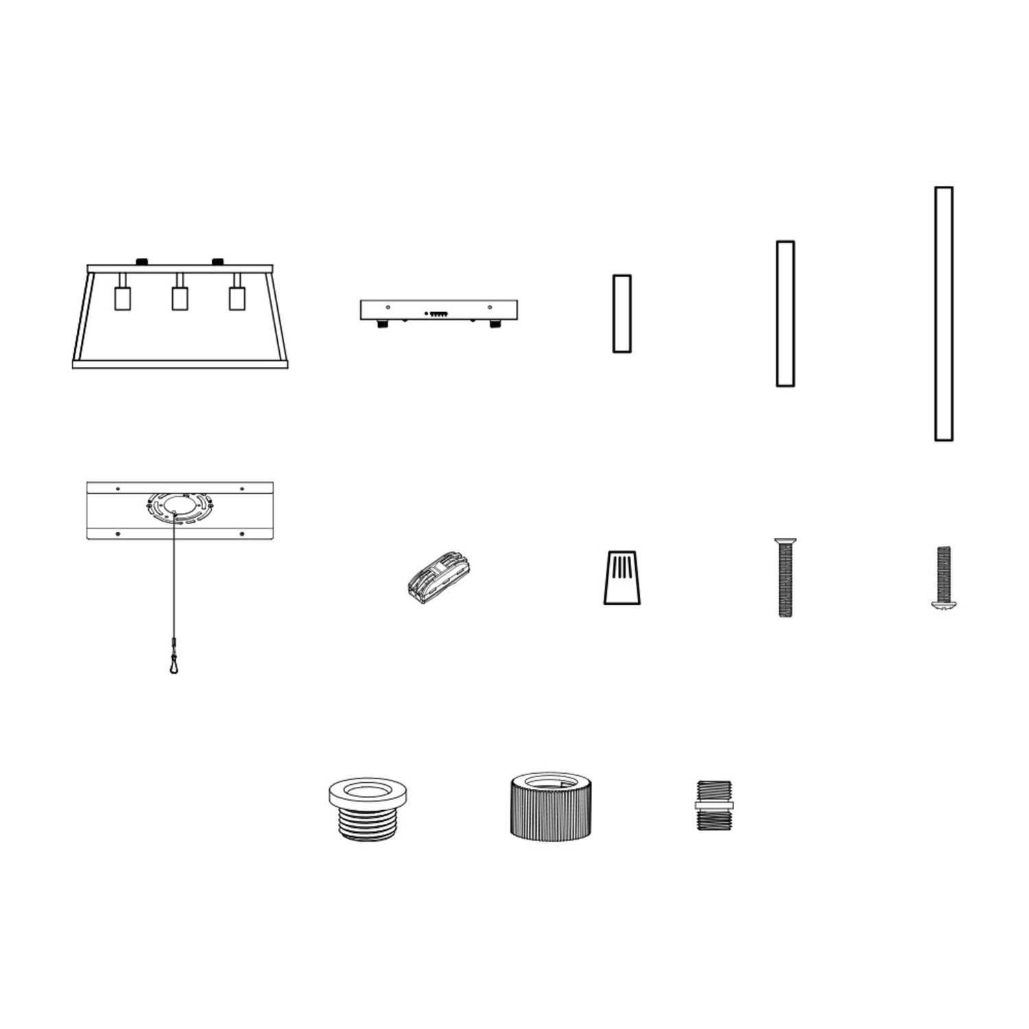 Katalyst Collection LED Decorative 3-Light Chandelier Matte Black