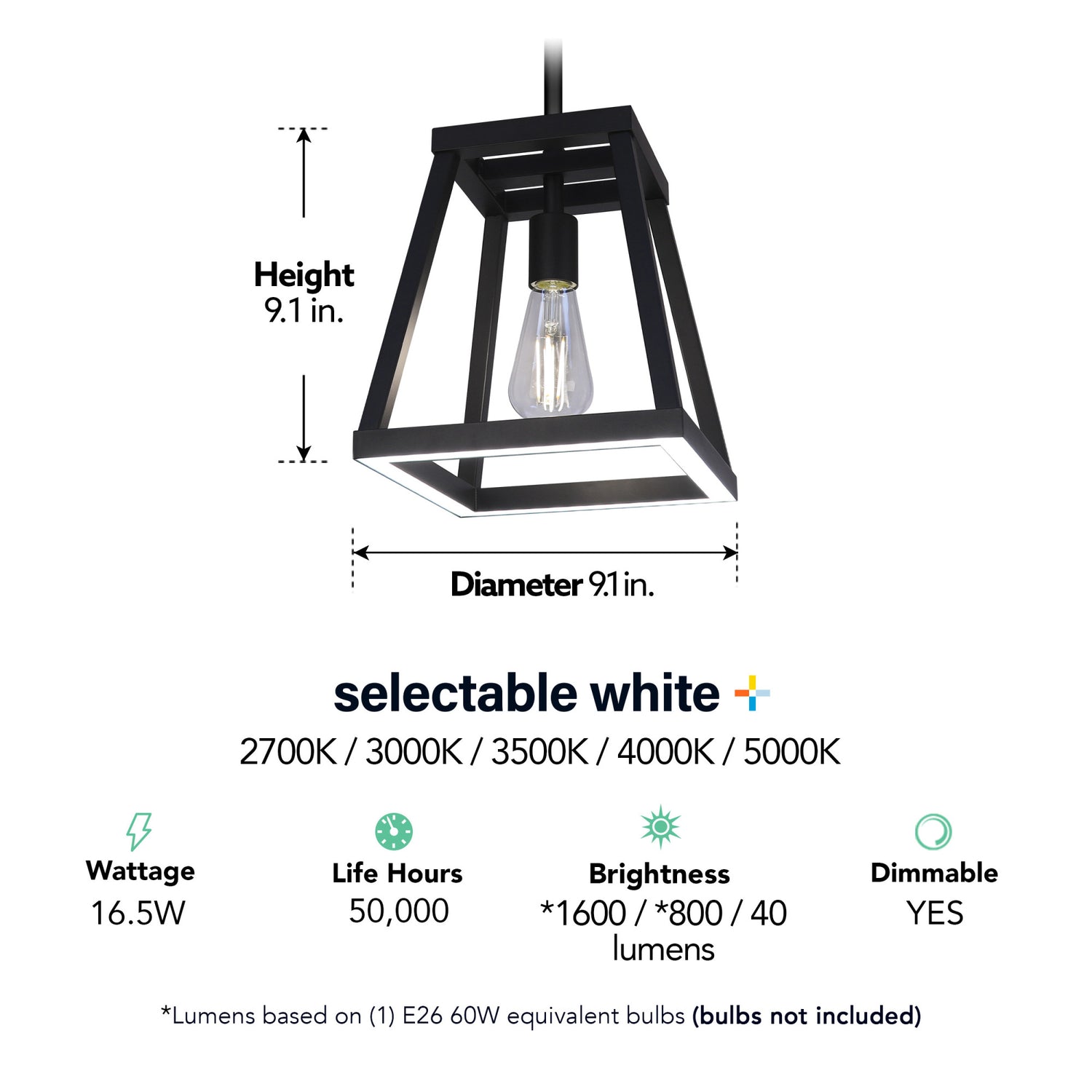 Katalyst Collection LED Decorative Single Light Pendant Matte Black