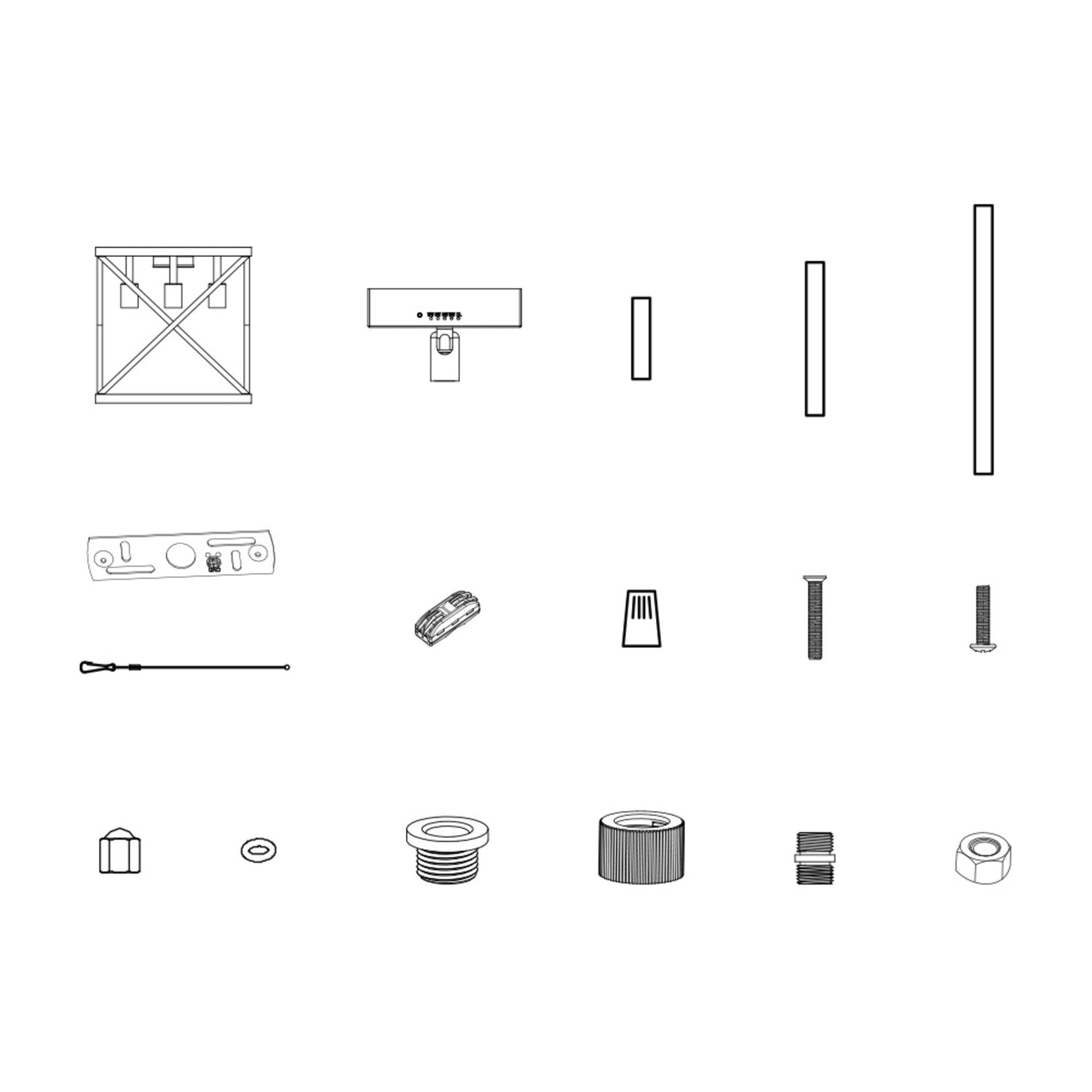 Katalyst Collection LED Decorative 4-Light Criss-Cross Pendant, Matte Black