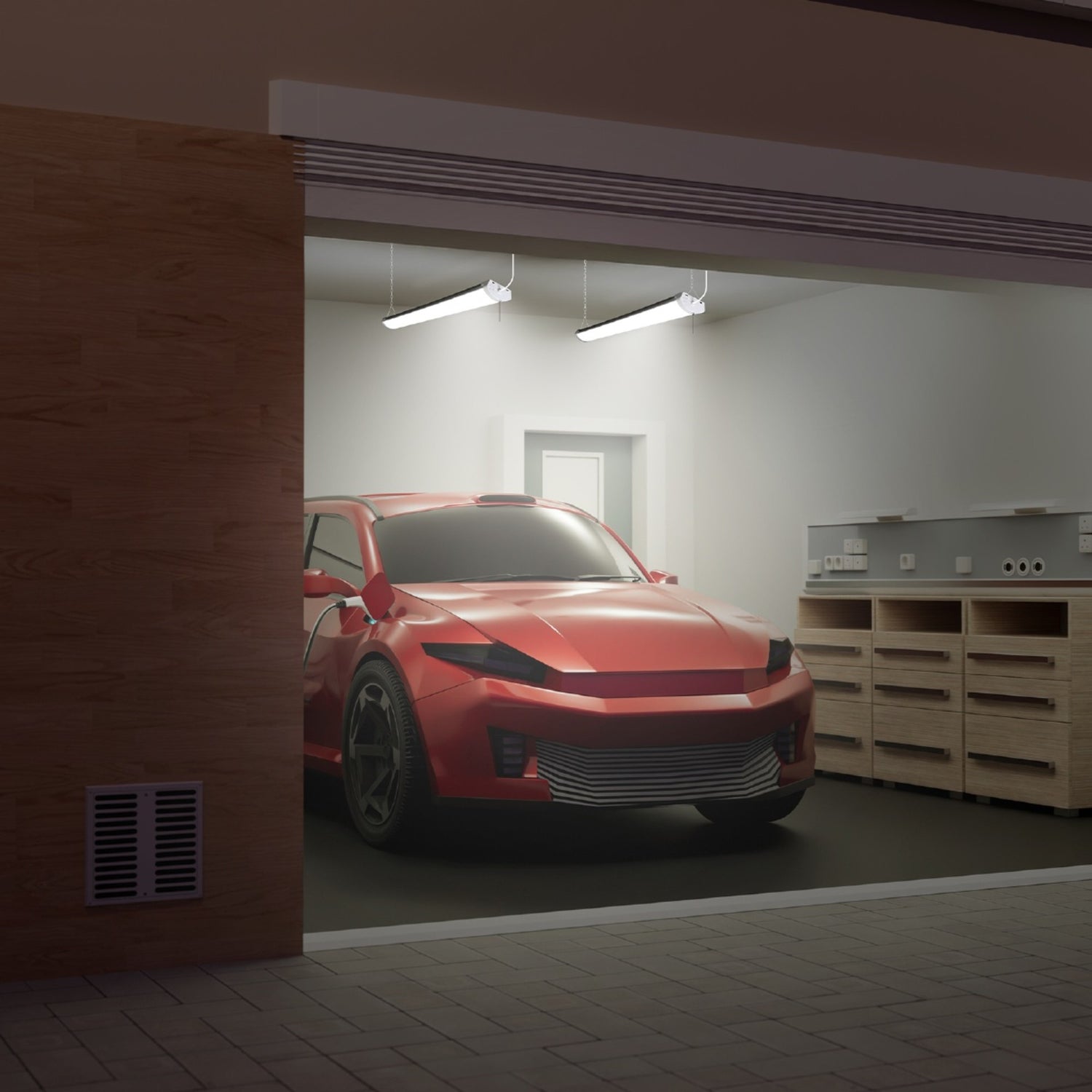 46 in. LED Cool White Motion Activated Multi-Directional Shop Light (2-Pack)