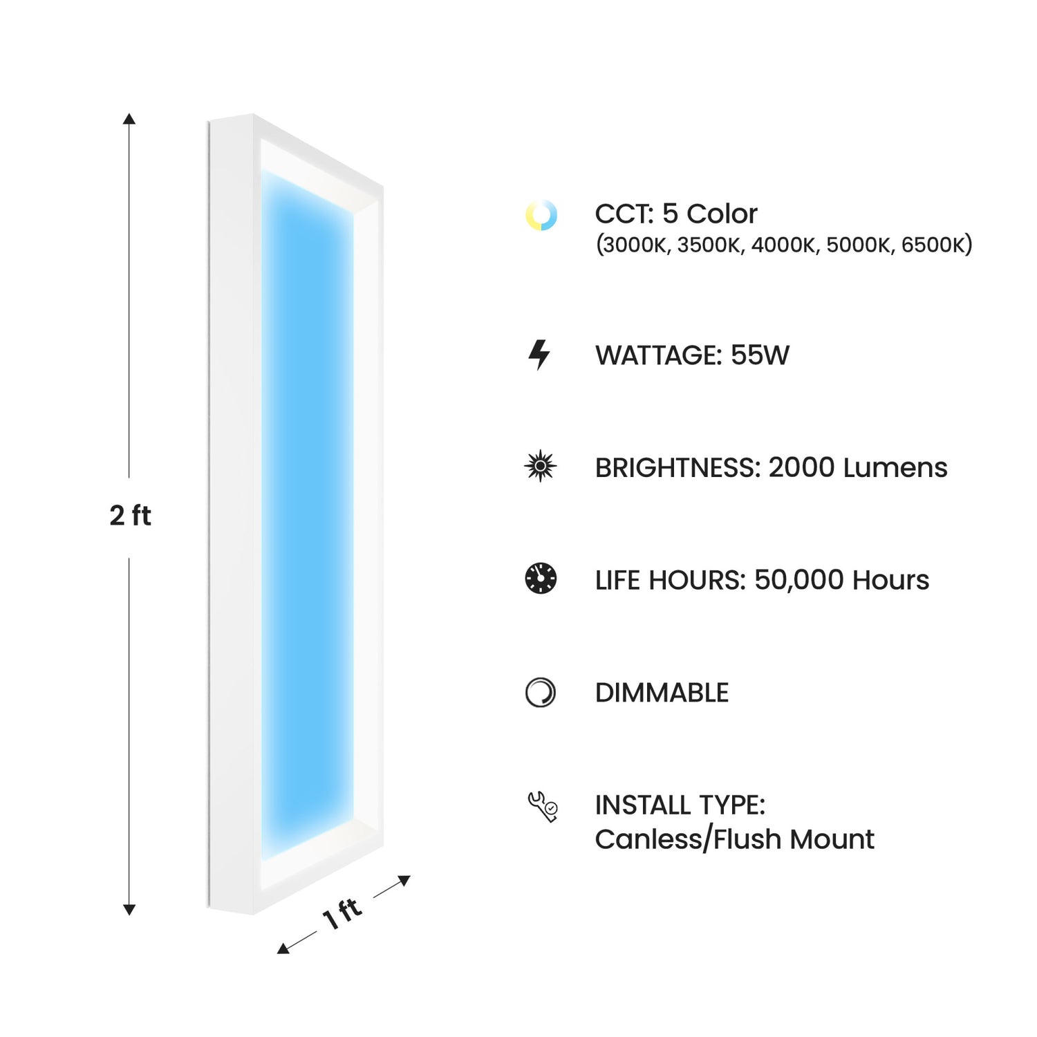 Vista 1 ft. x 2 ft. Flat Panel LED Skylight