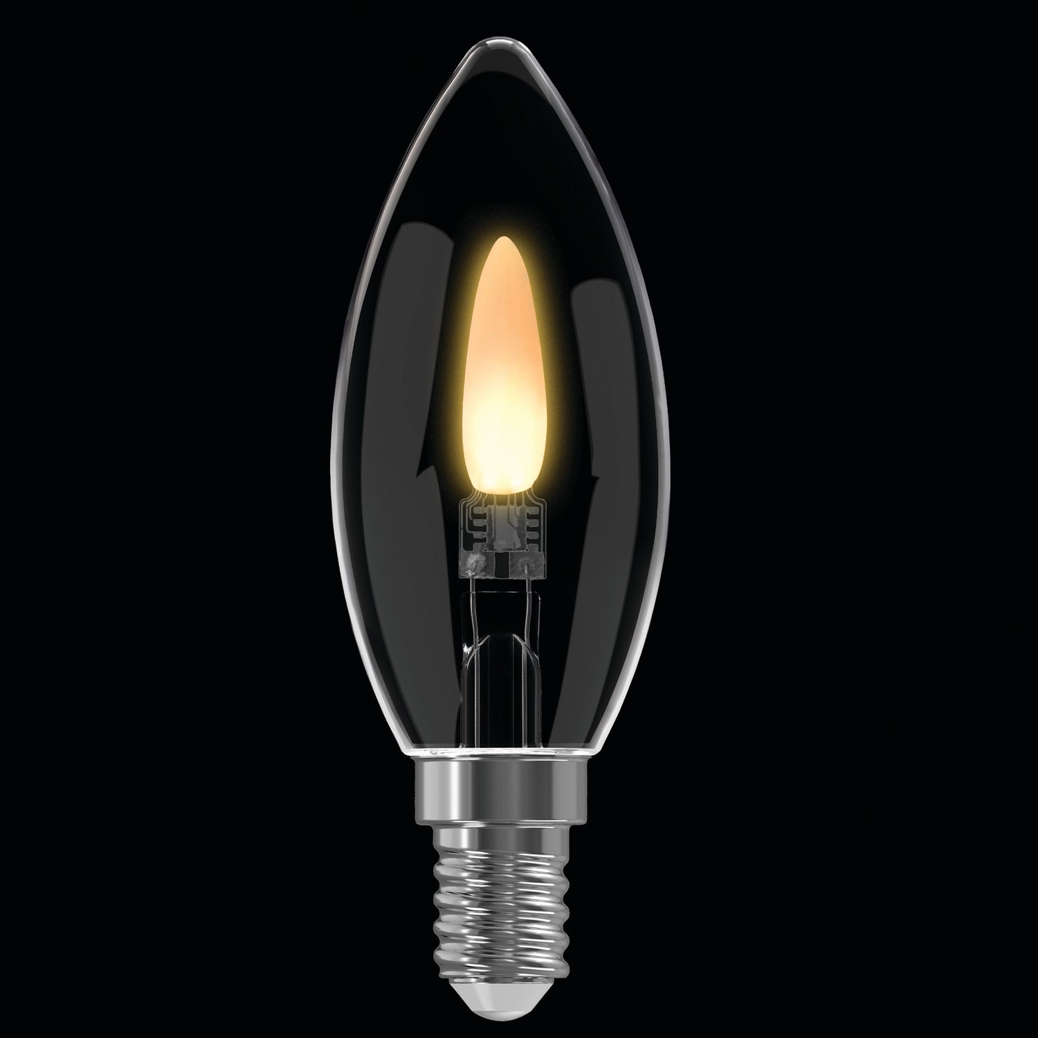 Flicker Flame LED B10 Candle Bulb E12 Base with E26 Adapters (2-Pack)