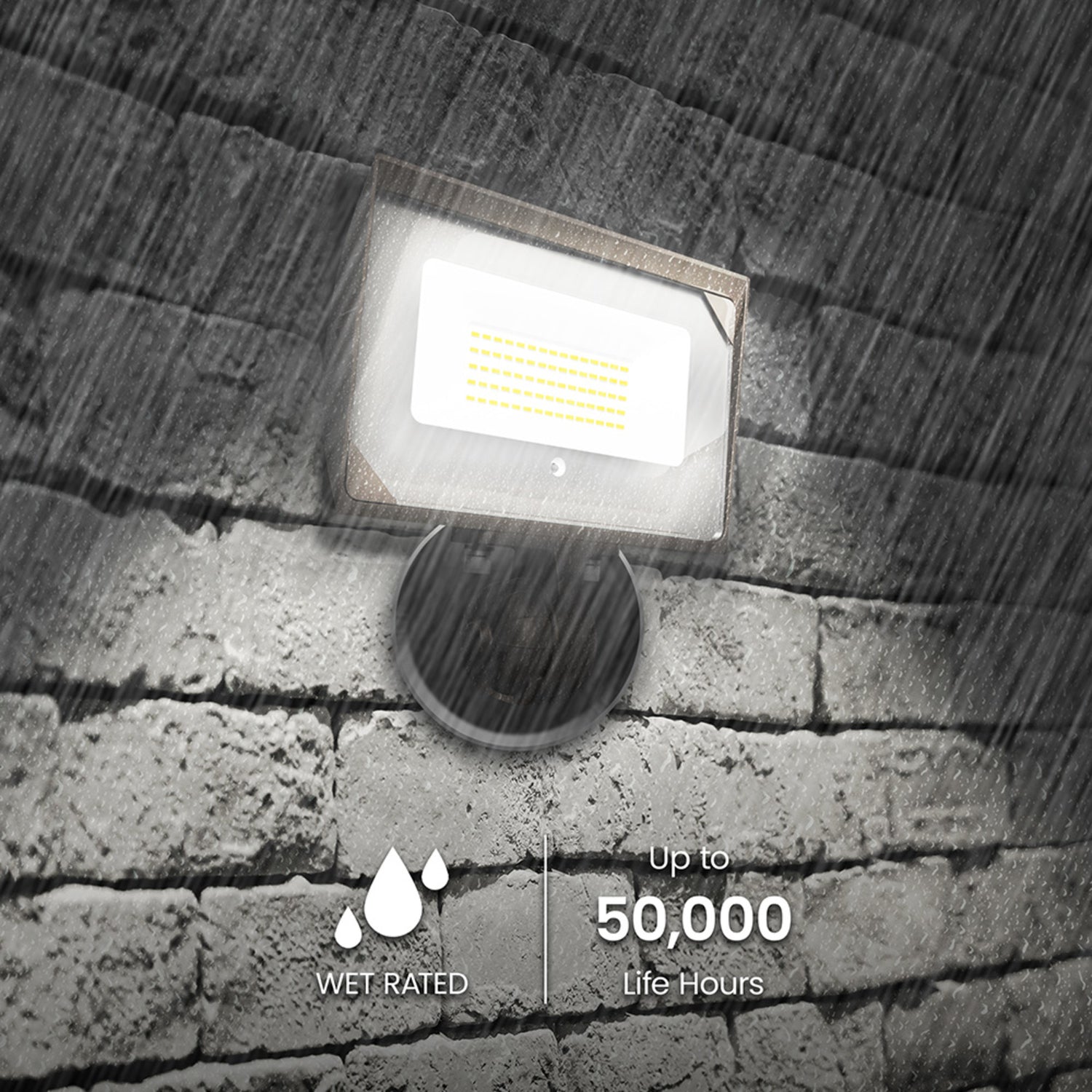 50W Cool White 4000K 5600 Lumens Bronze LED Flood Light (2-Pack)