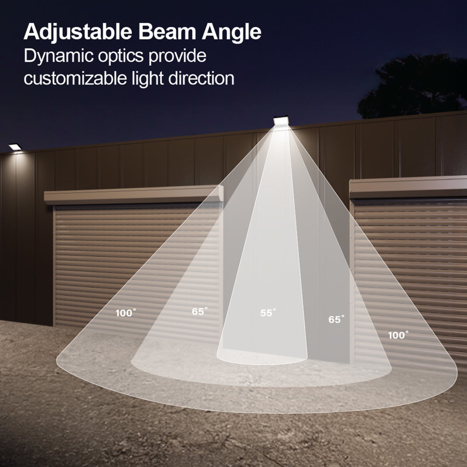 18000L Max Selectable Lumen Adjustable White Beam Angle Select Flood Light