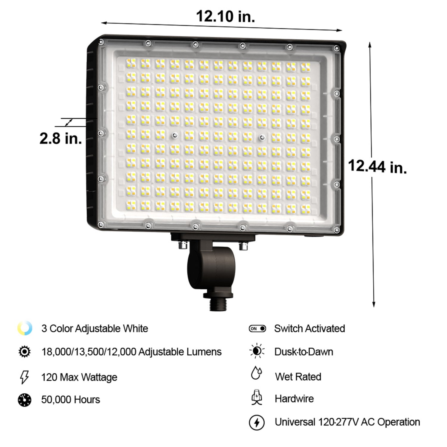 18000L Max Selectable Lumen Adjustable White Beam Angle Select Flood Light