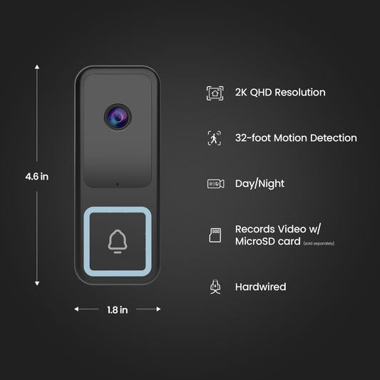 Wired AI Smart Camera Doorbell