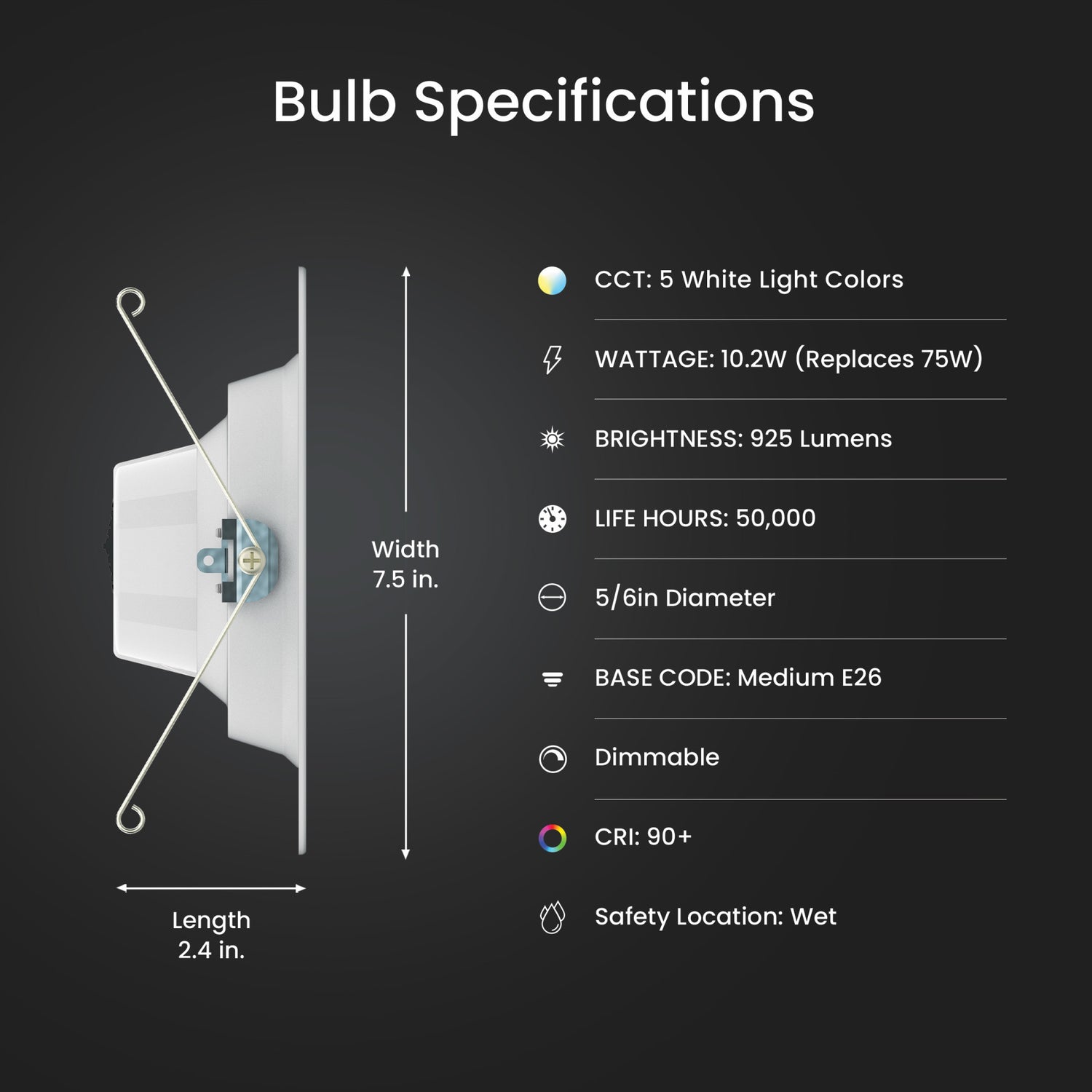 5/6 in. 5-Adjustable White Retrofit Recessed Downlight