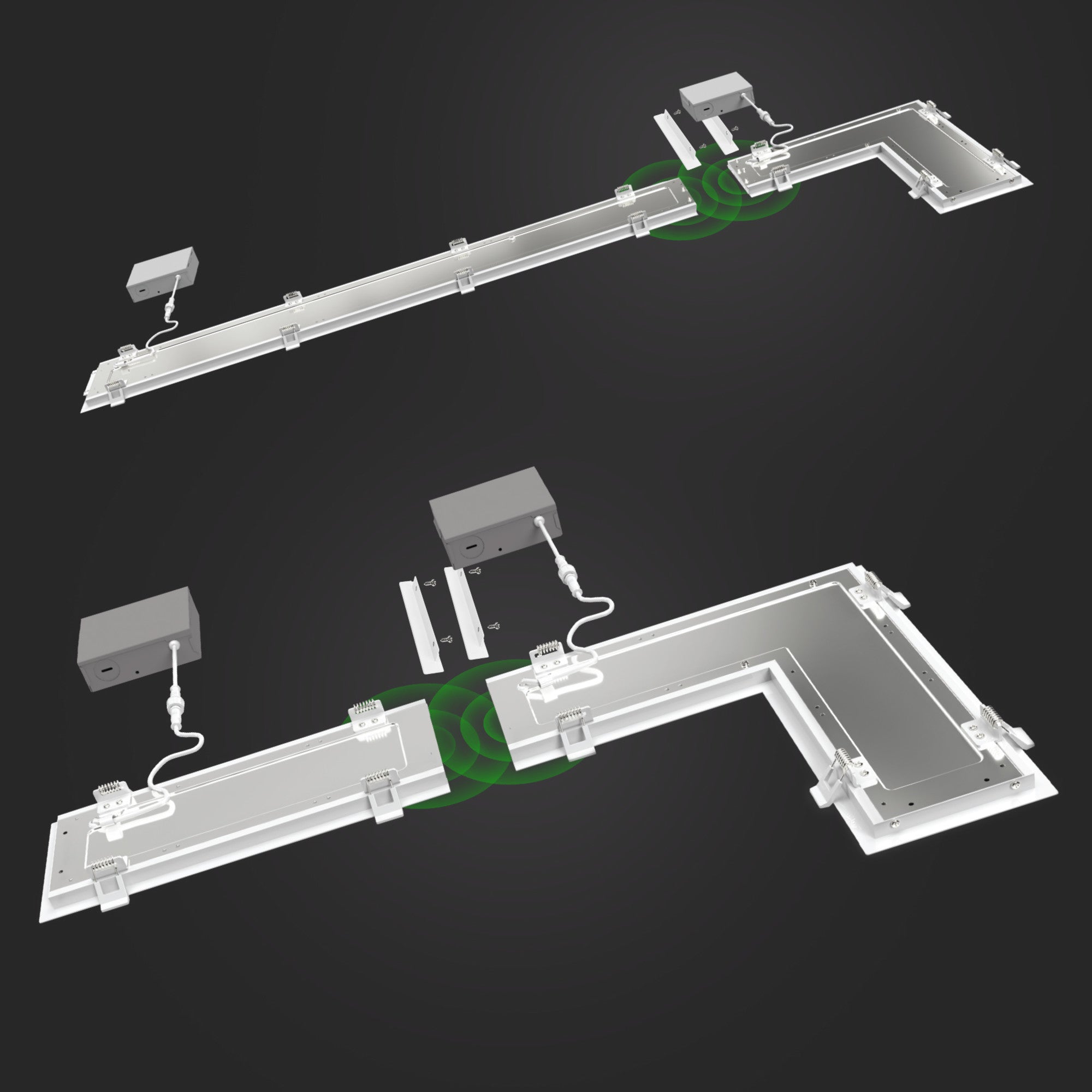 1 ft. x 1 ft. 30W (125W Replacement) Adjustable White L-Shape