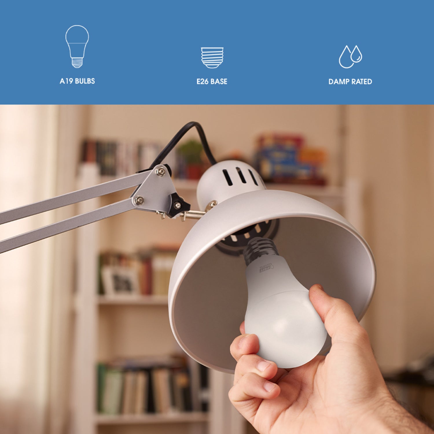 8.8W (60W Replacement) Bright White (3000K) A19 General Purpose LED (10-Pack)