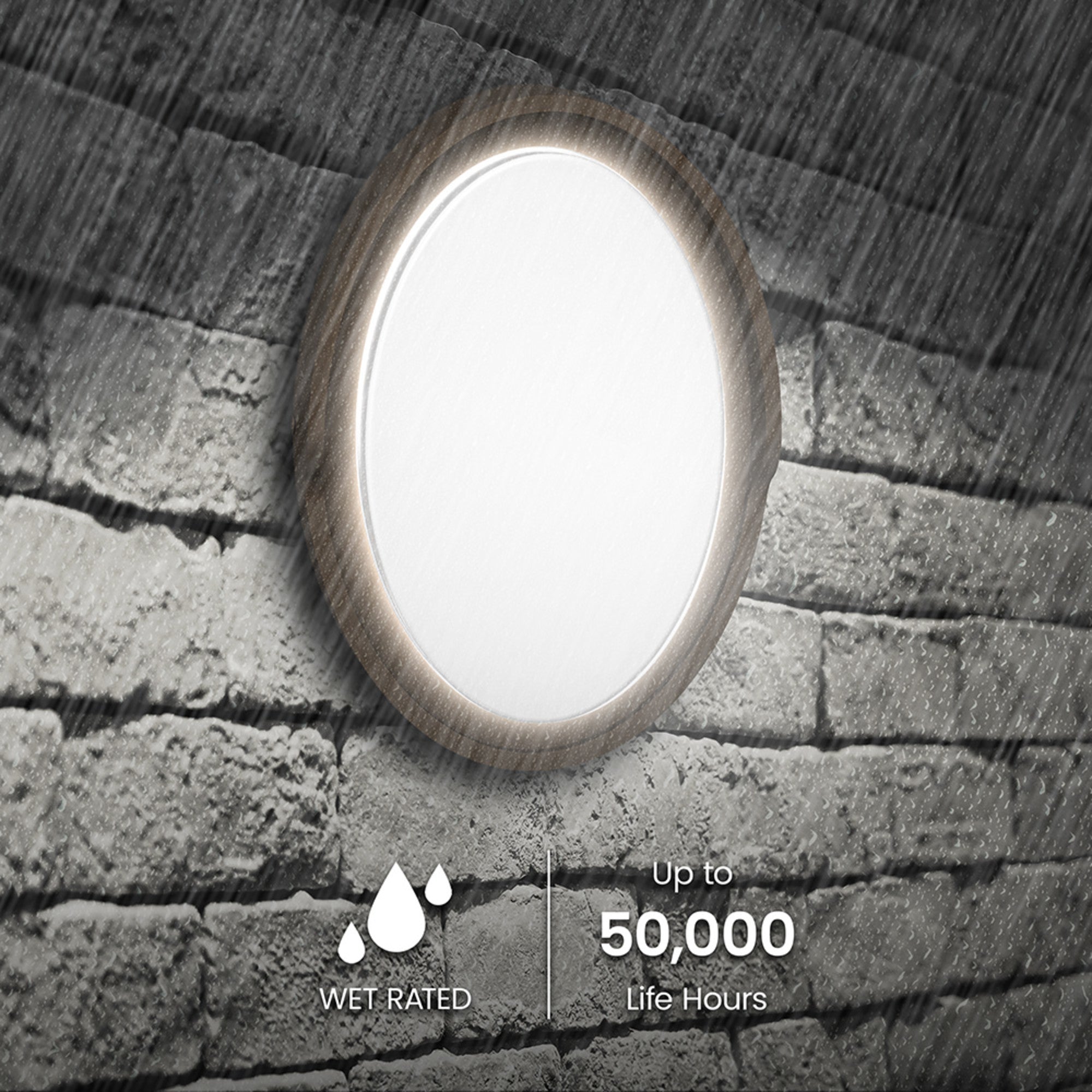17W 1200 Lumen Adjustable White Dusk to Dawn Oval Outdoor Wall