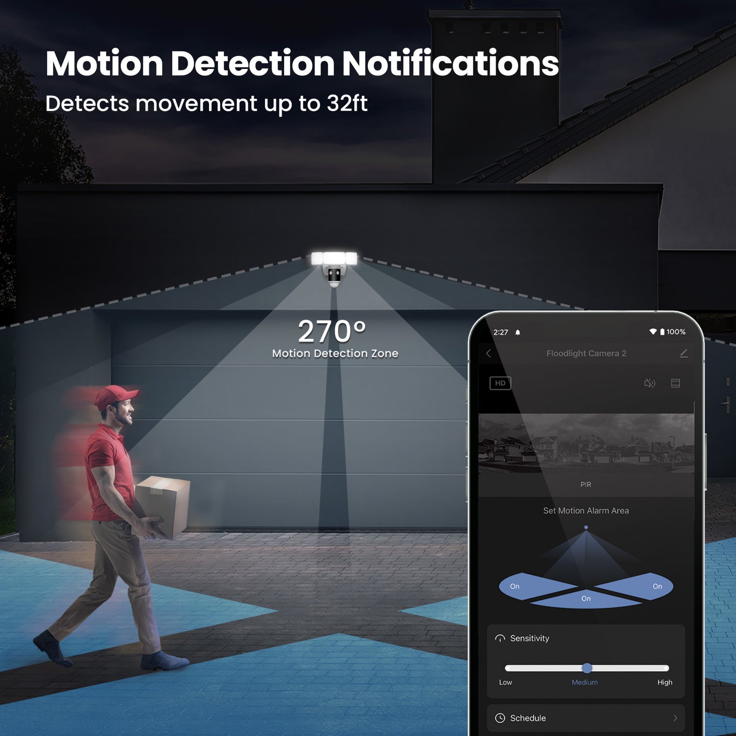 Smart Dual Head Panoramic Flood Light Security Camera