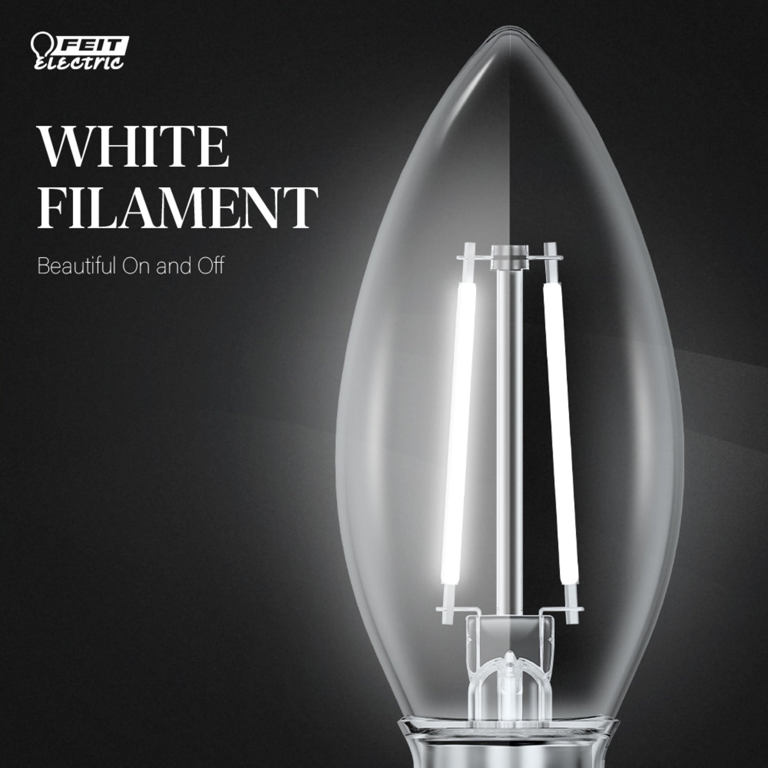5.5W (60W Replacement) Daylight (5000K) Chandelier B10 (E12 Base) Torpedo Tip White Filament Light Bulb (2-Pack)