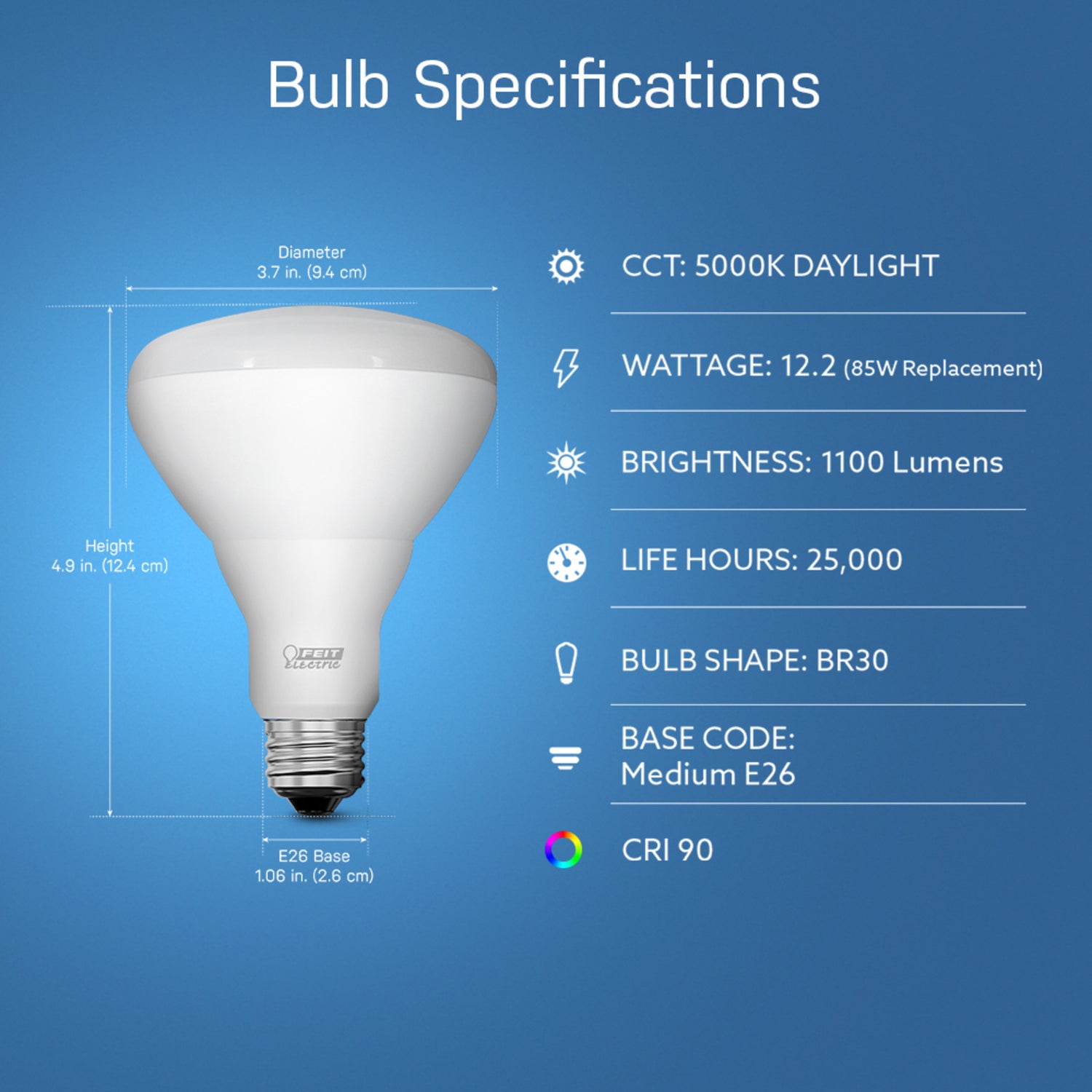85W Replacement BR30 Dimmable Daylight Enhance Reflector LED (2-Pack)