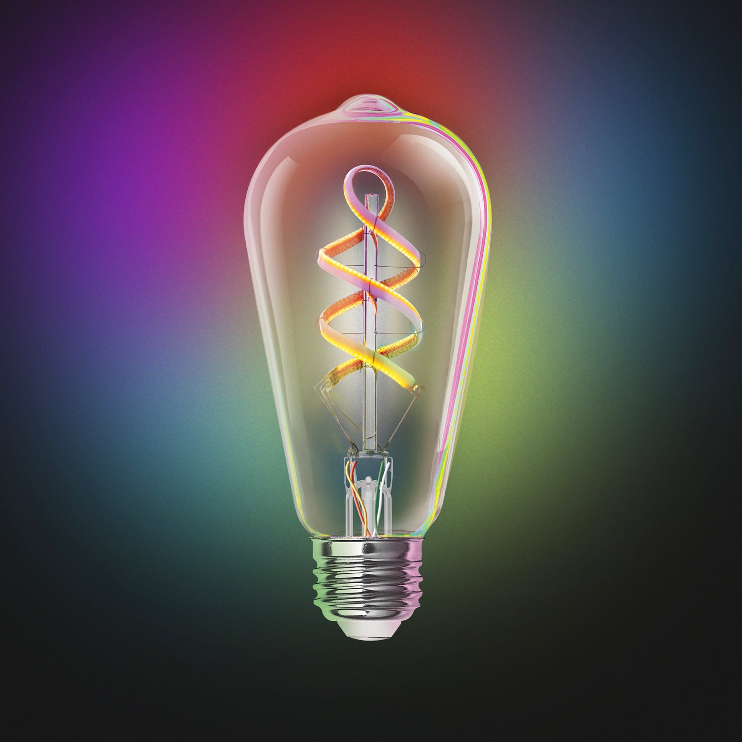 wifi grow light bulb 60W Replacement ST21 E26 Dimmable Color Changing Spiral Filament Vintage Decorative Smart Wifi LED Light Bulb