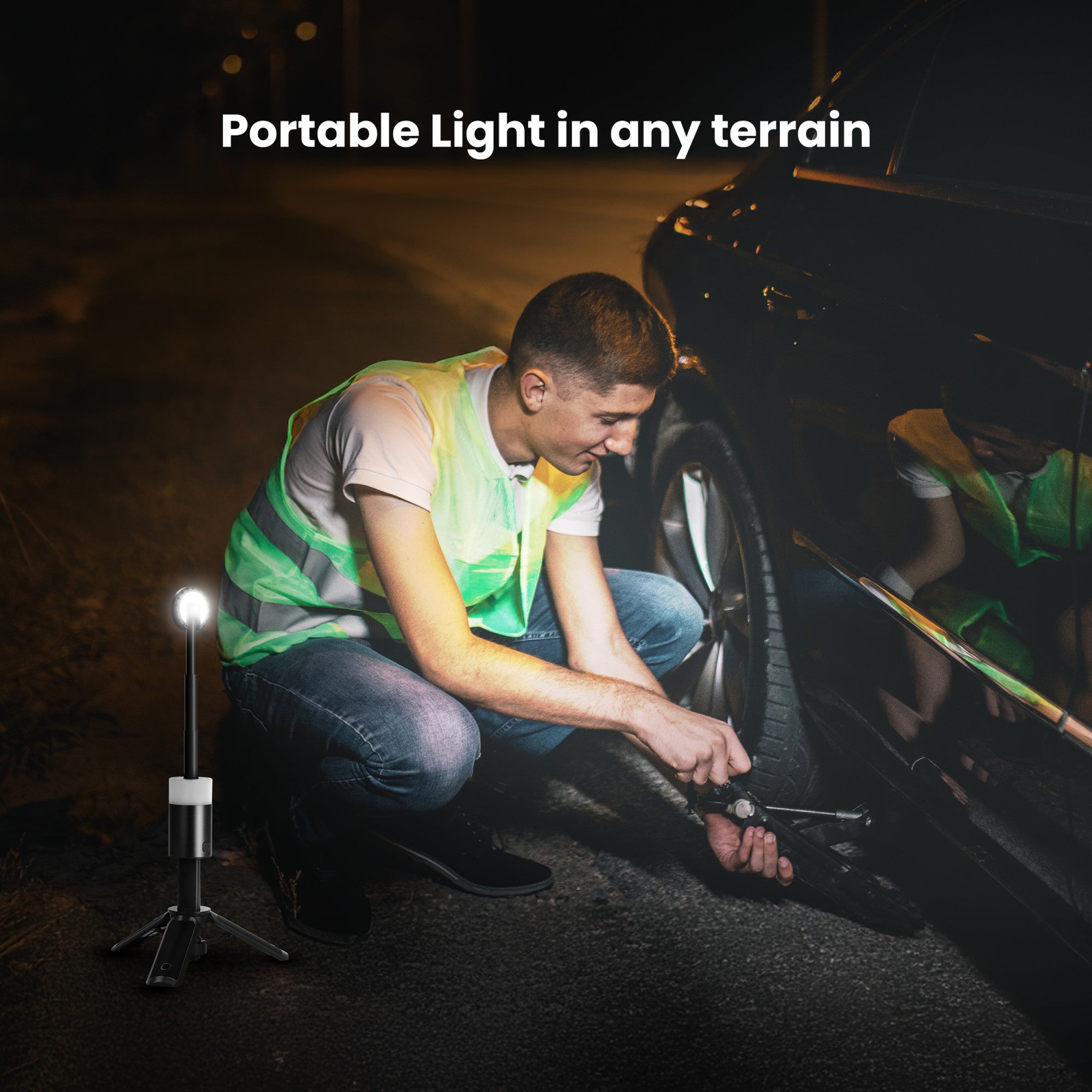 ティート　teat イーブー　蓄光 1000 Lumens Rechargeable Mini LED Work Light with Tripod
