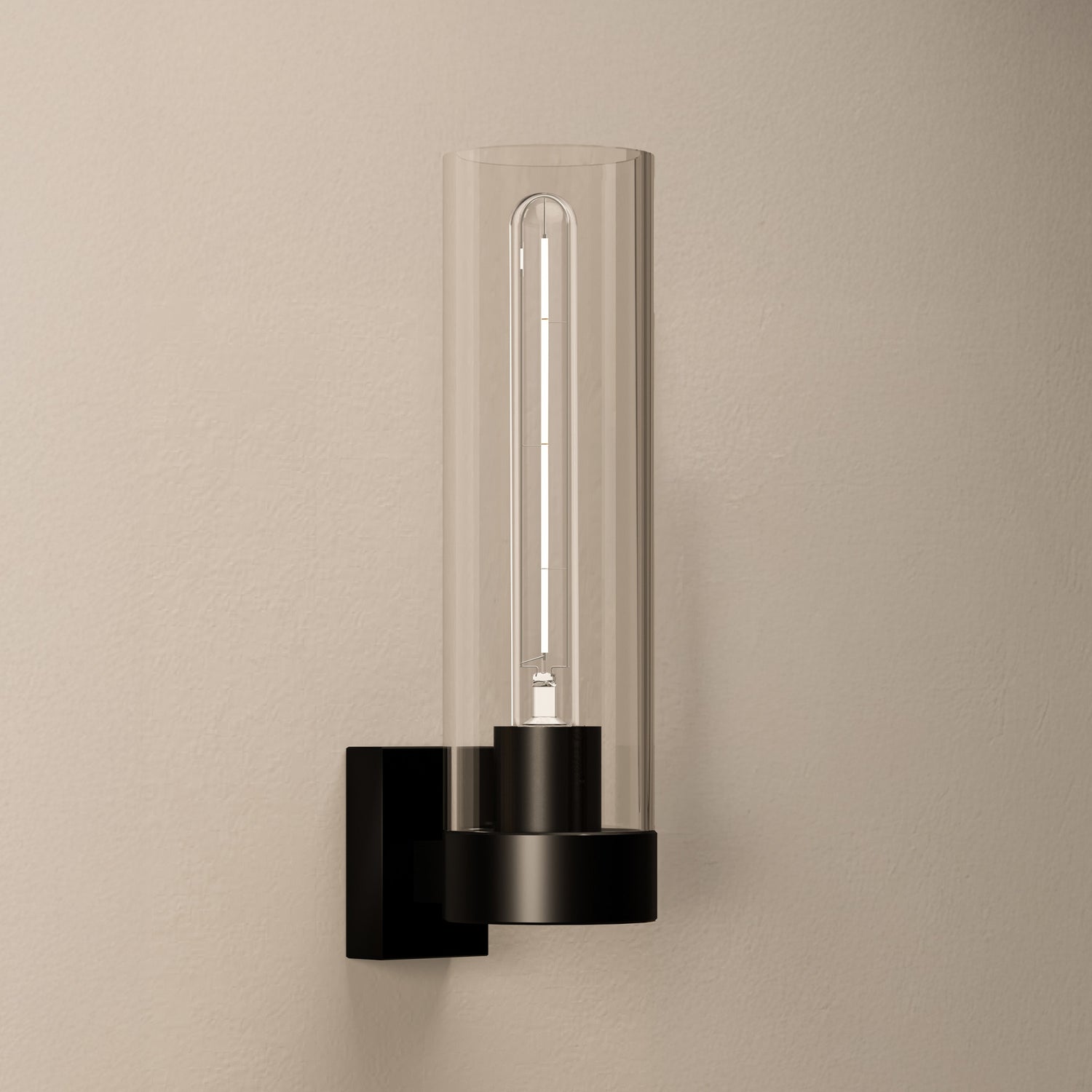 8.5W (60W Replacement) T10 E26 Dimmable Straight White Filament Clear Glass Vintage Edison LED Light Bulb, Soft White