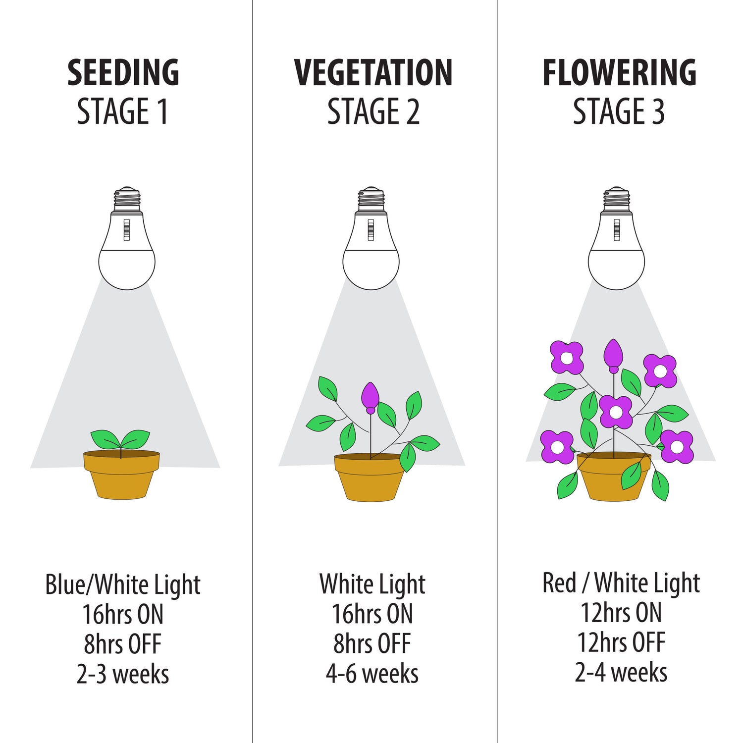 9W Multi Spectrum A19 (E26 Replacement) Adjustable Led Grow Light Bulb