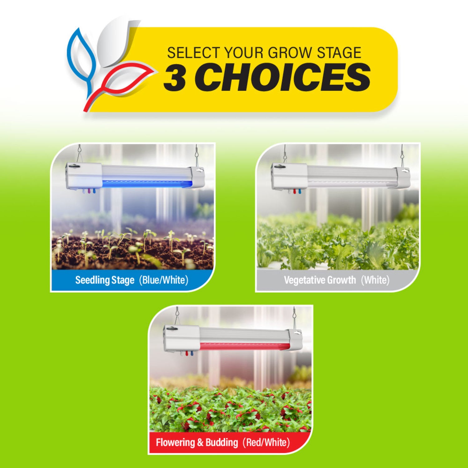 12 in. Vertical Mount Full Spectrum LED Grow Light