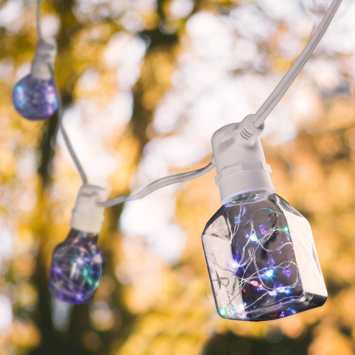 Crackle Glass RGB G25 LED Fairy Light