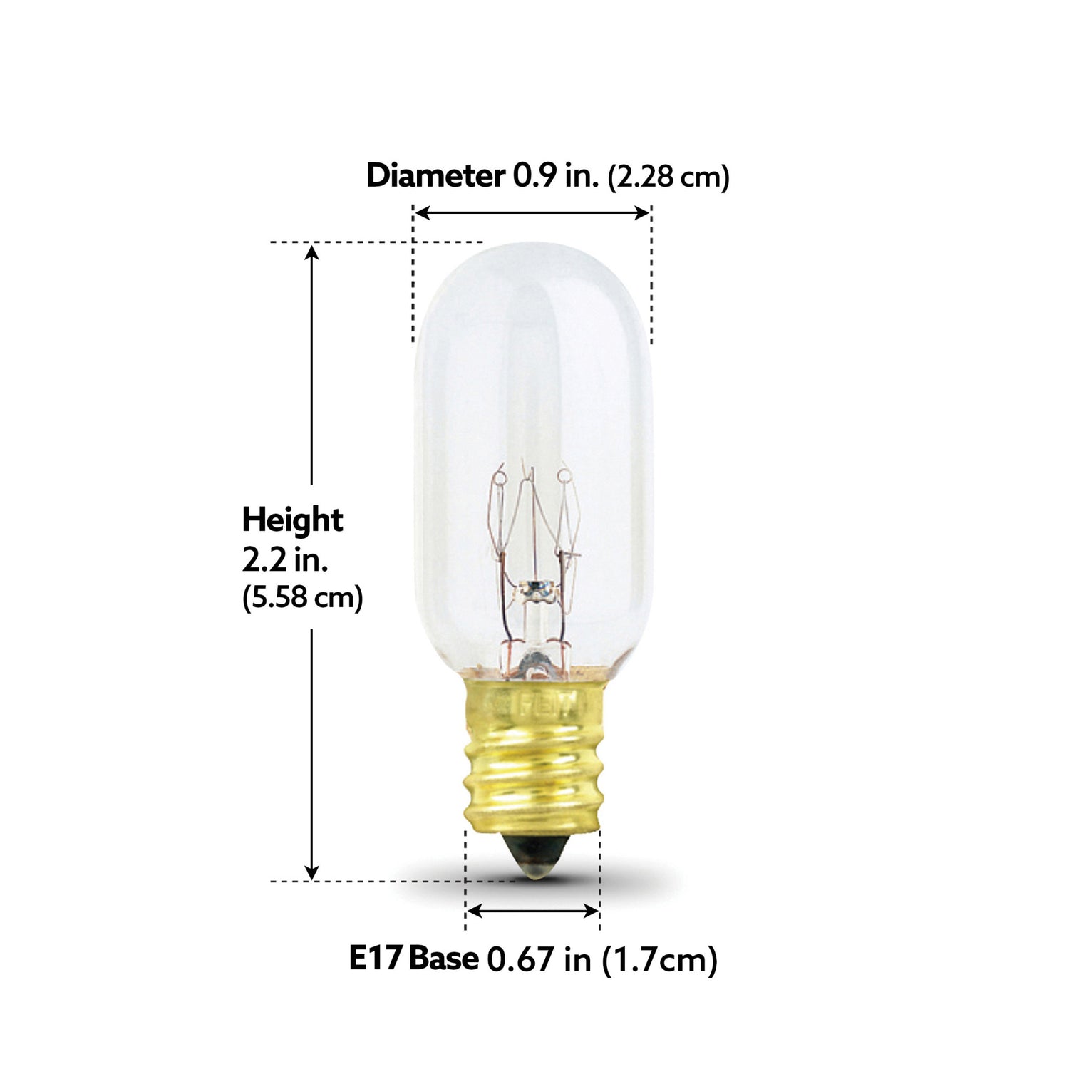 40W Soft White (2700K) Clear T7 (E17 Base) Dimmable Incandescent Sign and Appliance Light Bulb