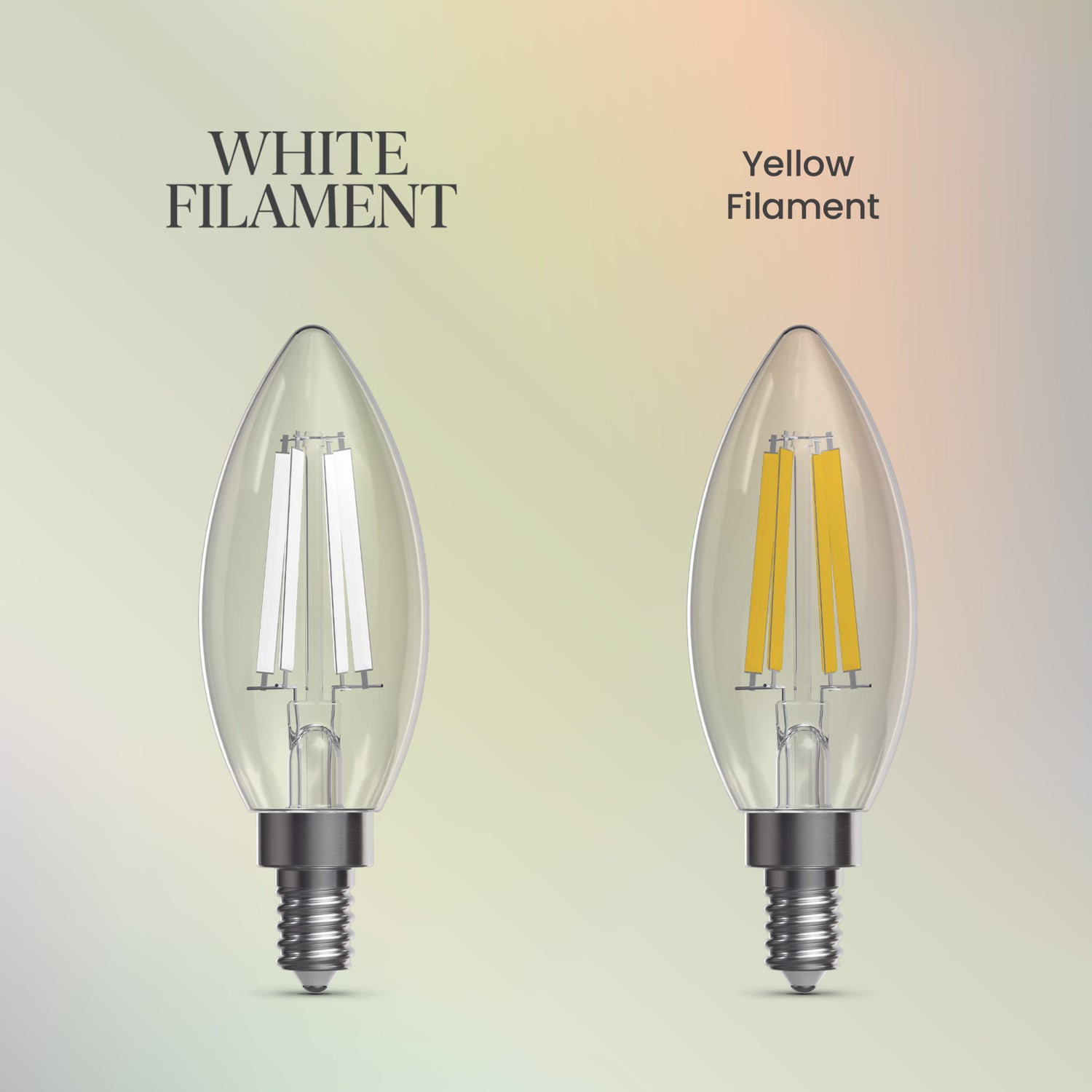 3.3W (40W Replacement) Soft White (2700K) B10 Shape (E12 Base) Torpedo Tip Exposed White Filament LED (3-Pack)
