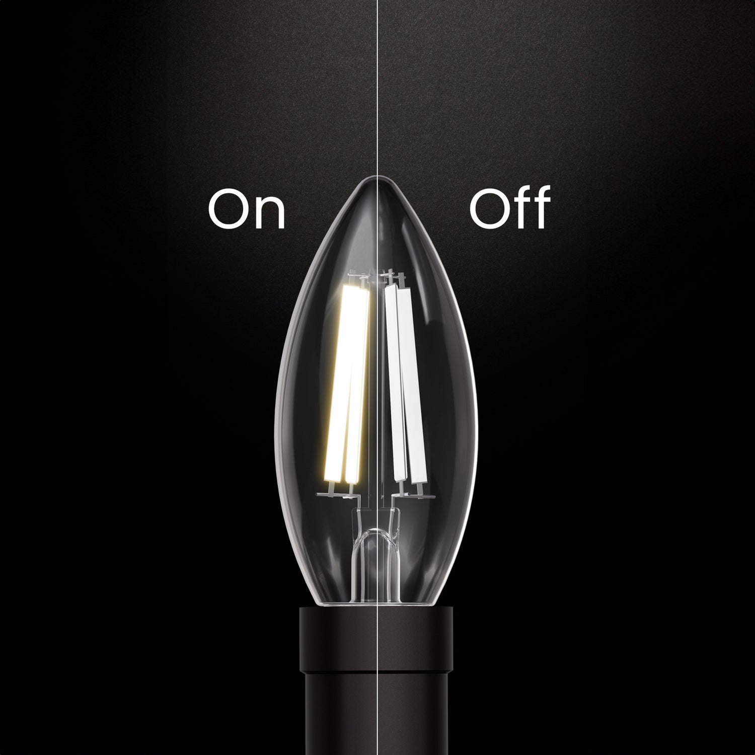3.3W (40W Replacement) Soft White (2700K) B10 Shape (E12 Base) Torpedo Tip Exposed White Filament LED (3-Pack)
