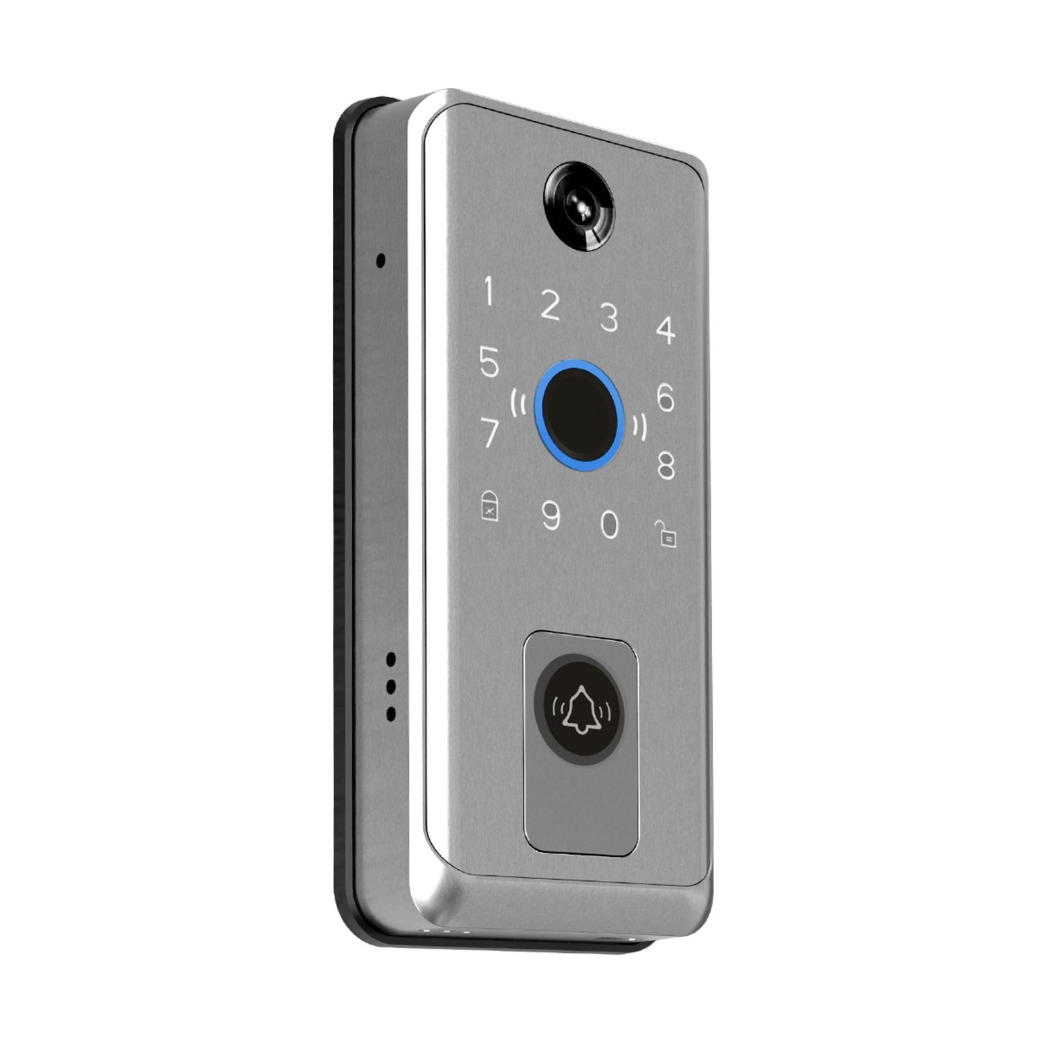 Smart Door Lock with Camera Doorbell, Satin Nickel