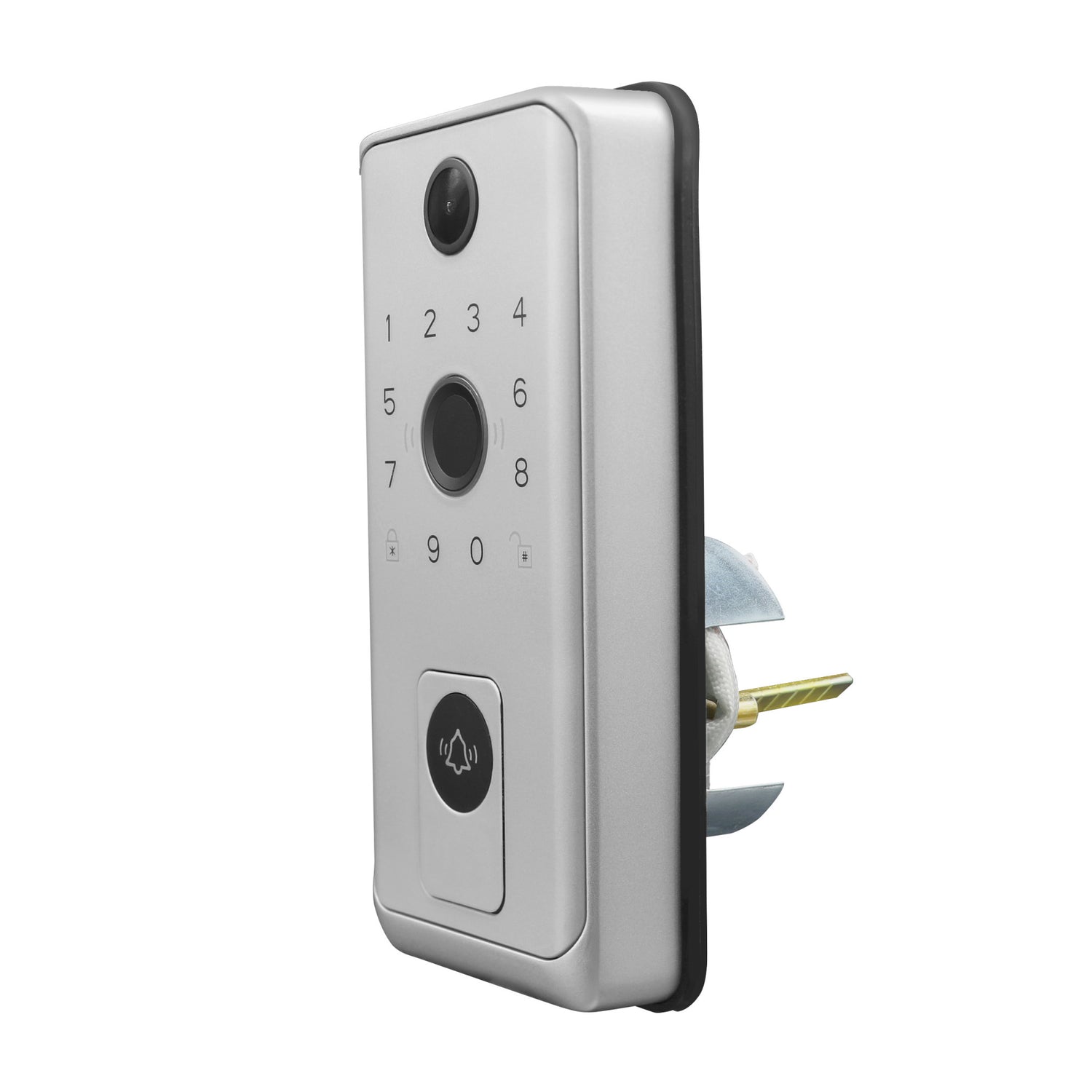 Smart Door Lock with Camera Doorbell, Satin Nickel