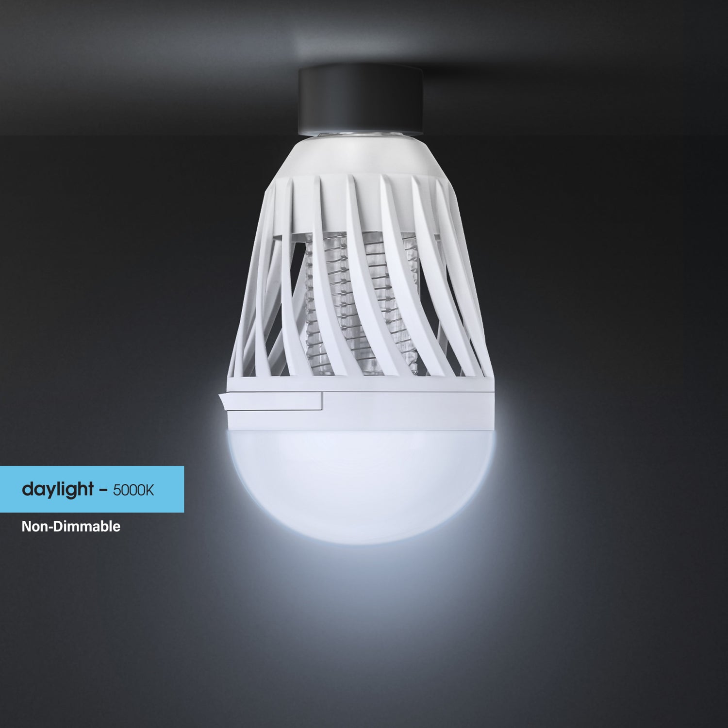 9W (60W Replacement) Daylight (5000K) E26 Base Cylinder Shape Bug Zapper + Light Bulb