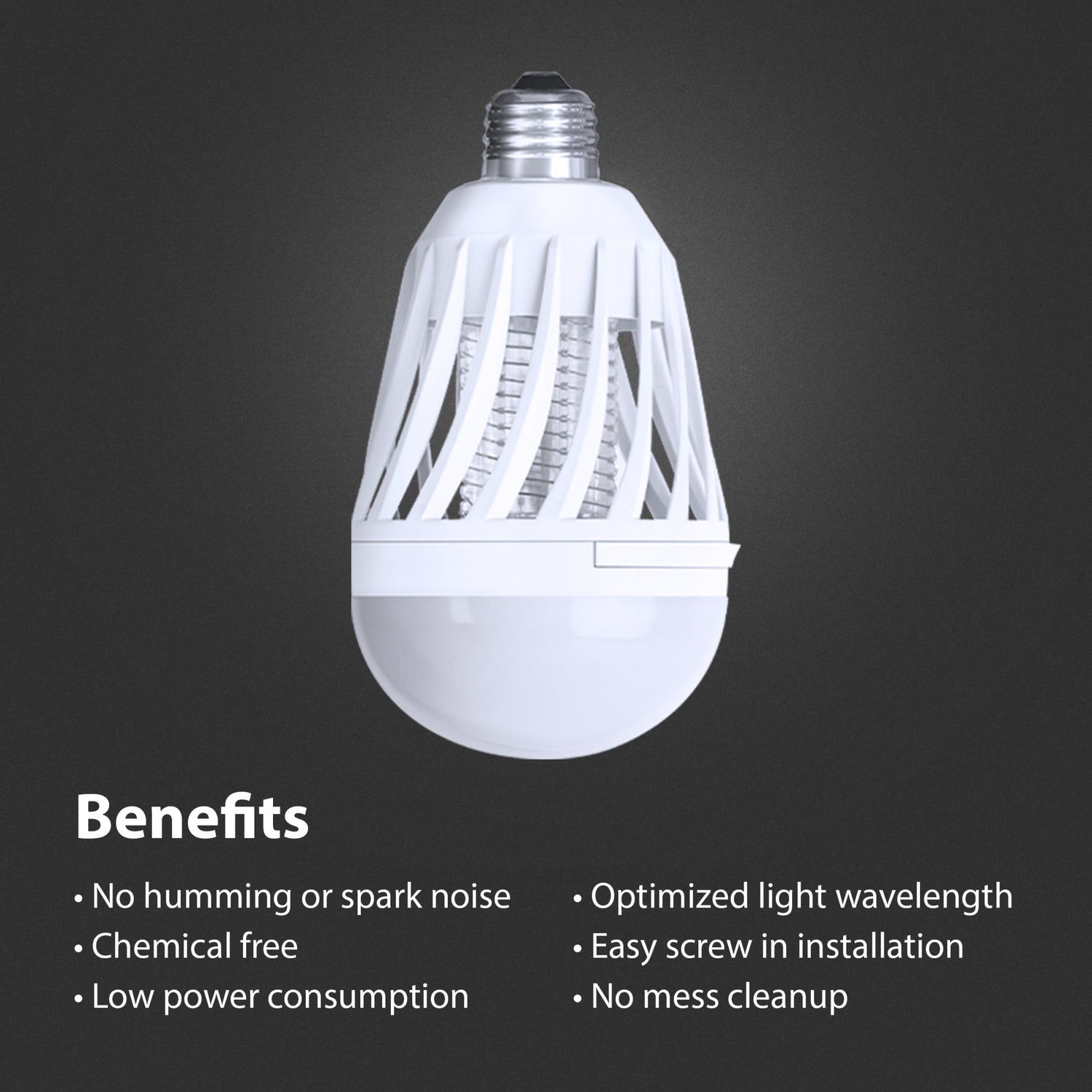 9W (60W Replacement) Daylight (5000K) E26 Base Cylinder Shape Bug Zapper + Light Bulb