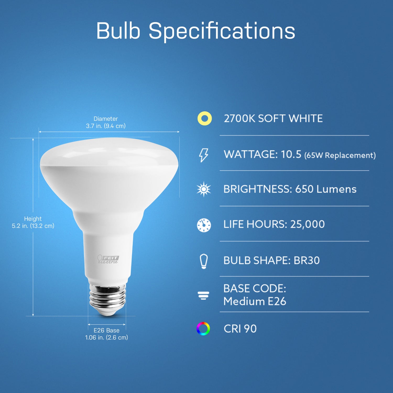 7.2W (65W Replacement) Soft White (2700K) E26 Base BR30 LED Smart Wi-Fi Light Bulb
