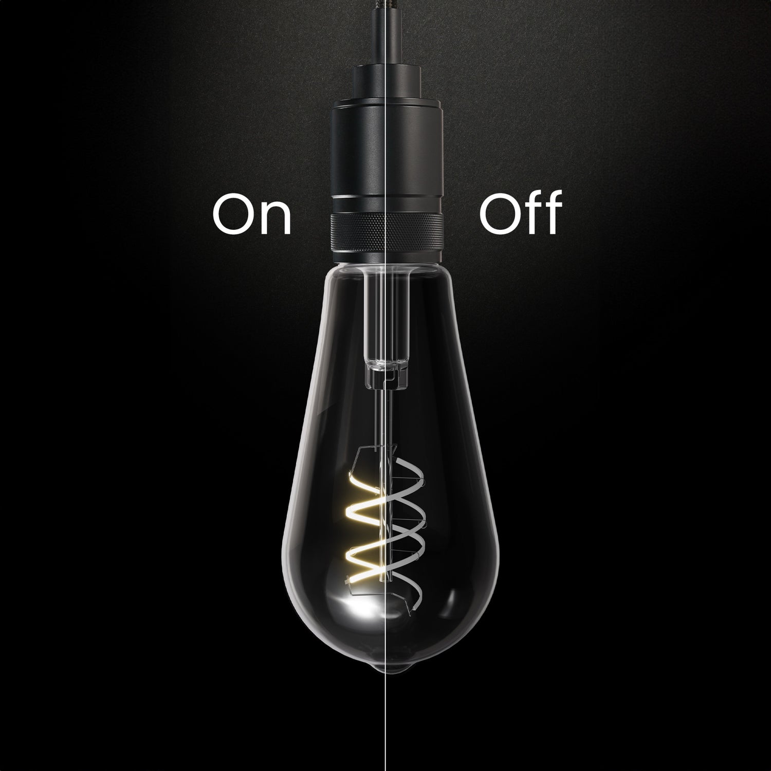 5.5W (60W Replacement) ST19 E26 Dimmable Designer Spiral White Filament Edison LED Bulb, Soft White (2-Pack)