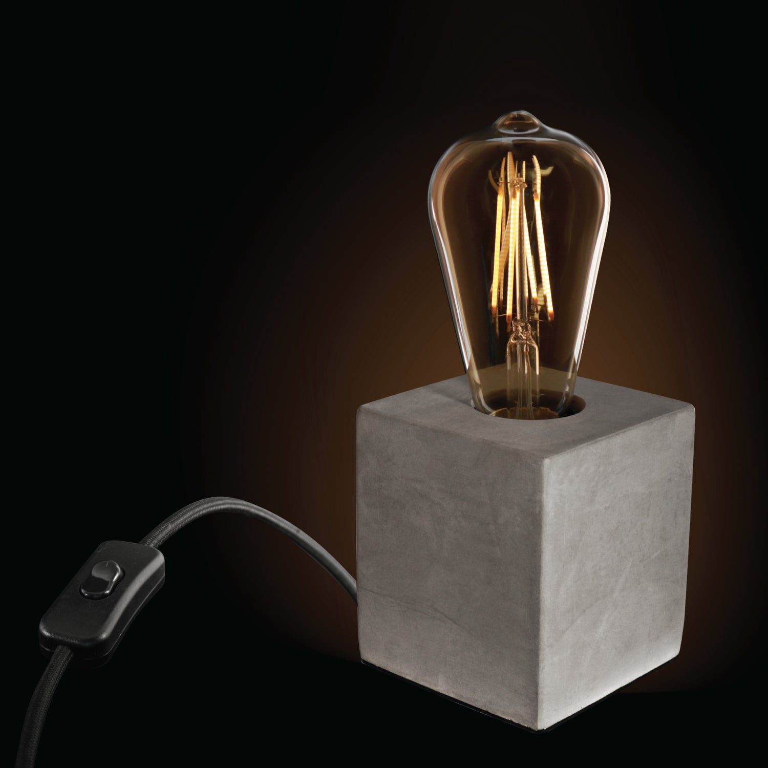 3.5 in. Cube Vintage Industrial Style Table Lamp Base (No Bulb or Shade Included)