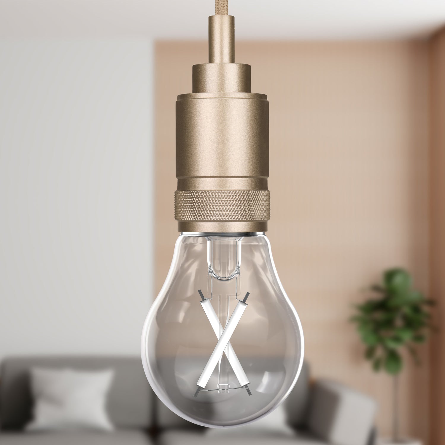 Industrial Style Pendant Light Fixture, Matte Gold Finish (No Bulb or Shade Included)