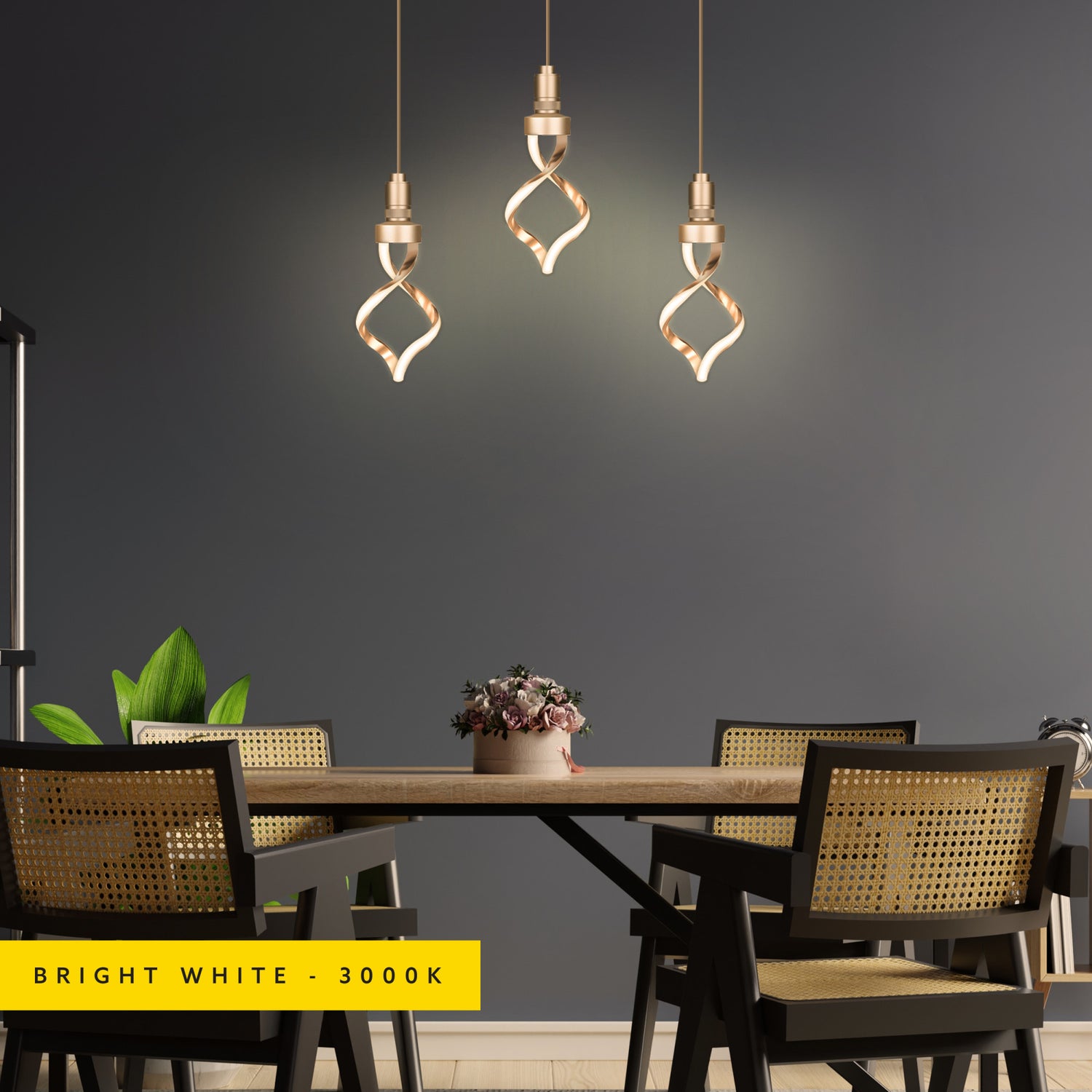 5.5W (40W Replacement) Bright White (3000K) Gold LED Helix Bulb