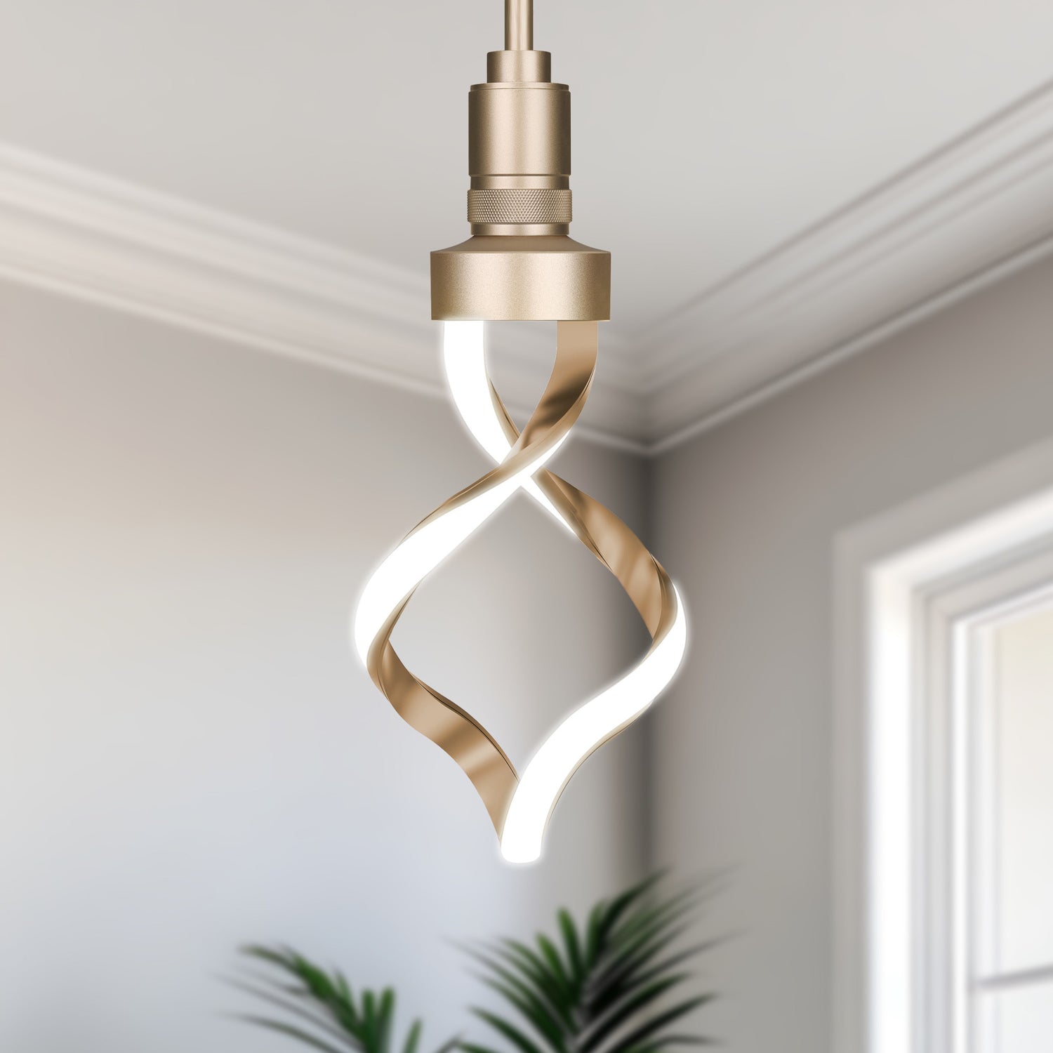 5.5W (40W Replacement) Bright White (3000K) Gold LED Helix Bulb
